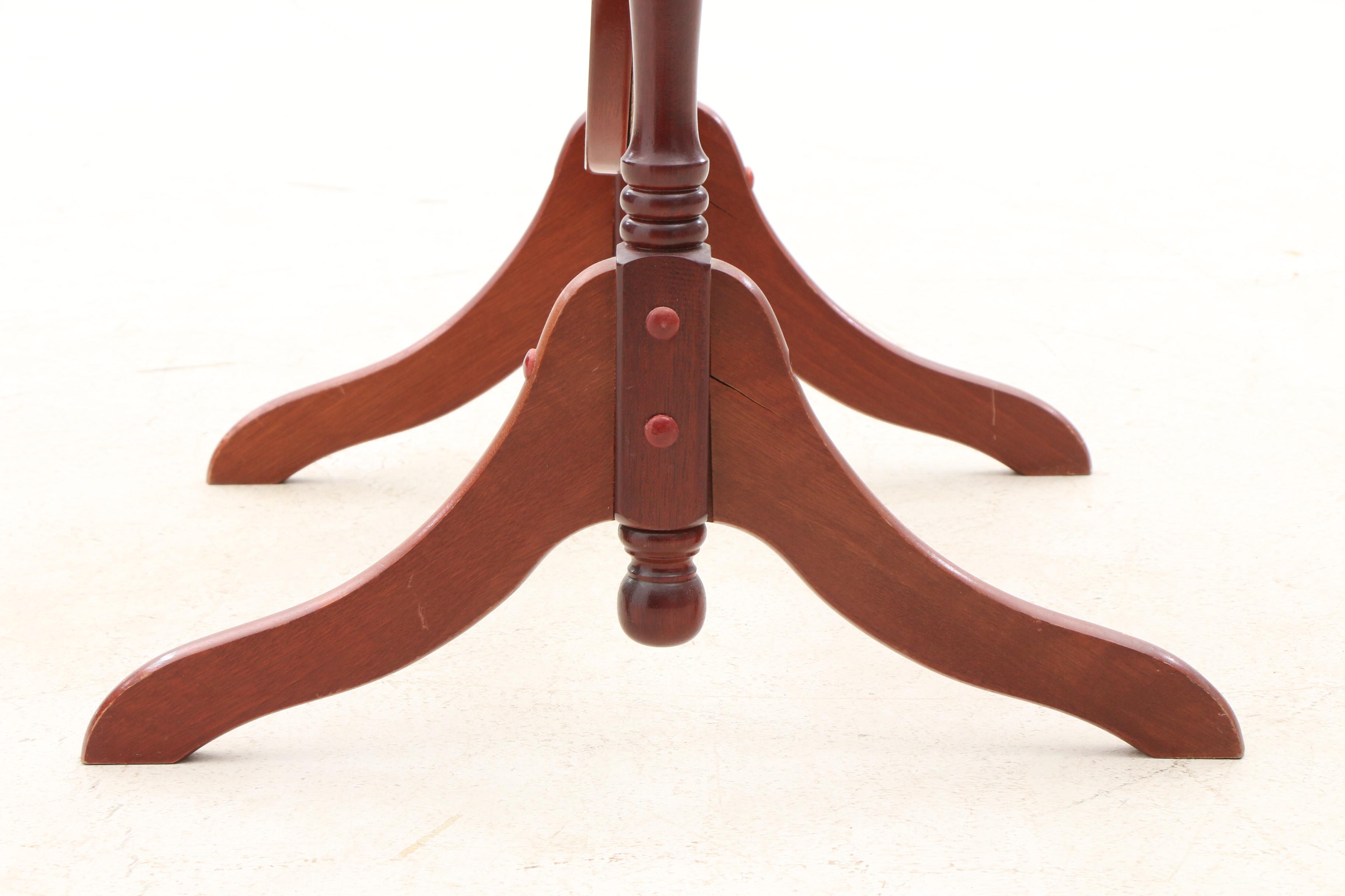 Freestanding Cheval Oval Mirror in Cherry Finish