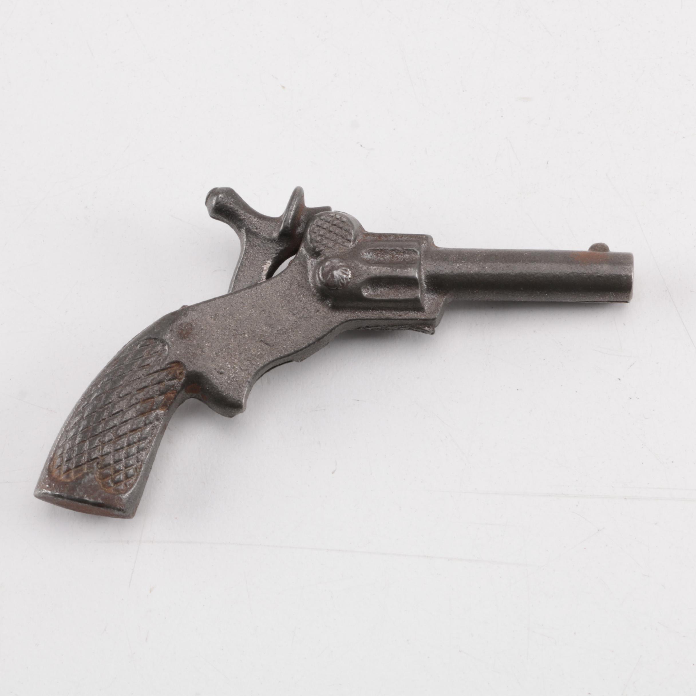 "Pluck", "Pet", "Bronco" and "Jax" Cast Iron Toy Revolvers, Mid-Century