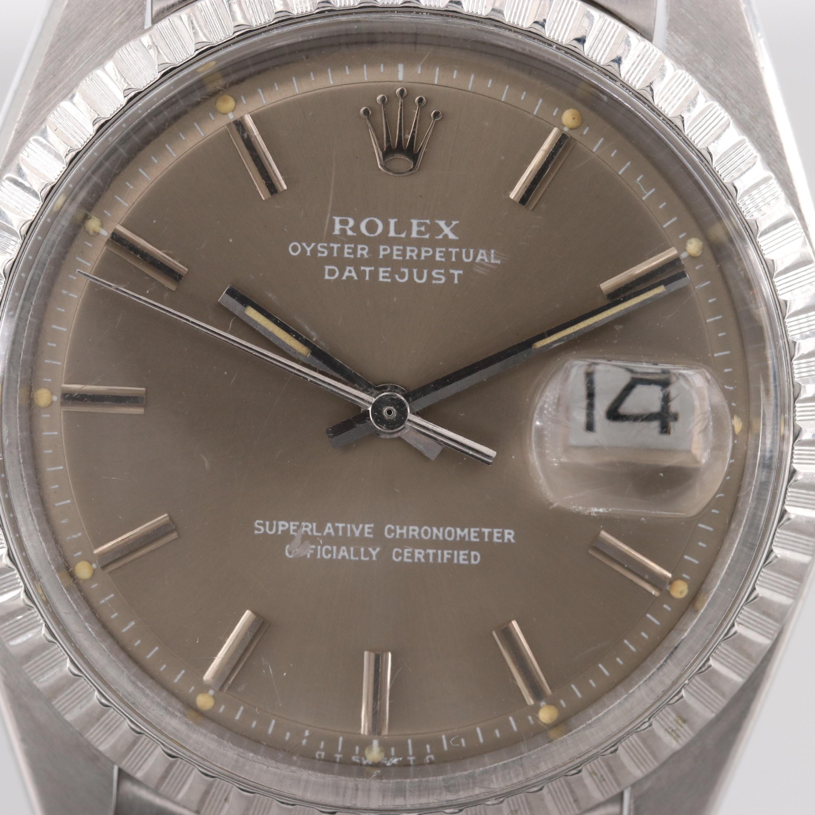 Vintage Rolex Datejust Stainless Steel Automatic Watch, 1975