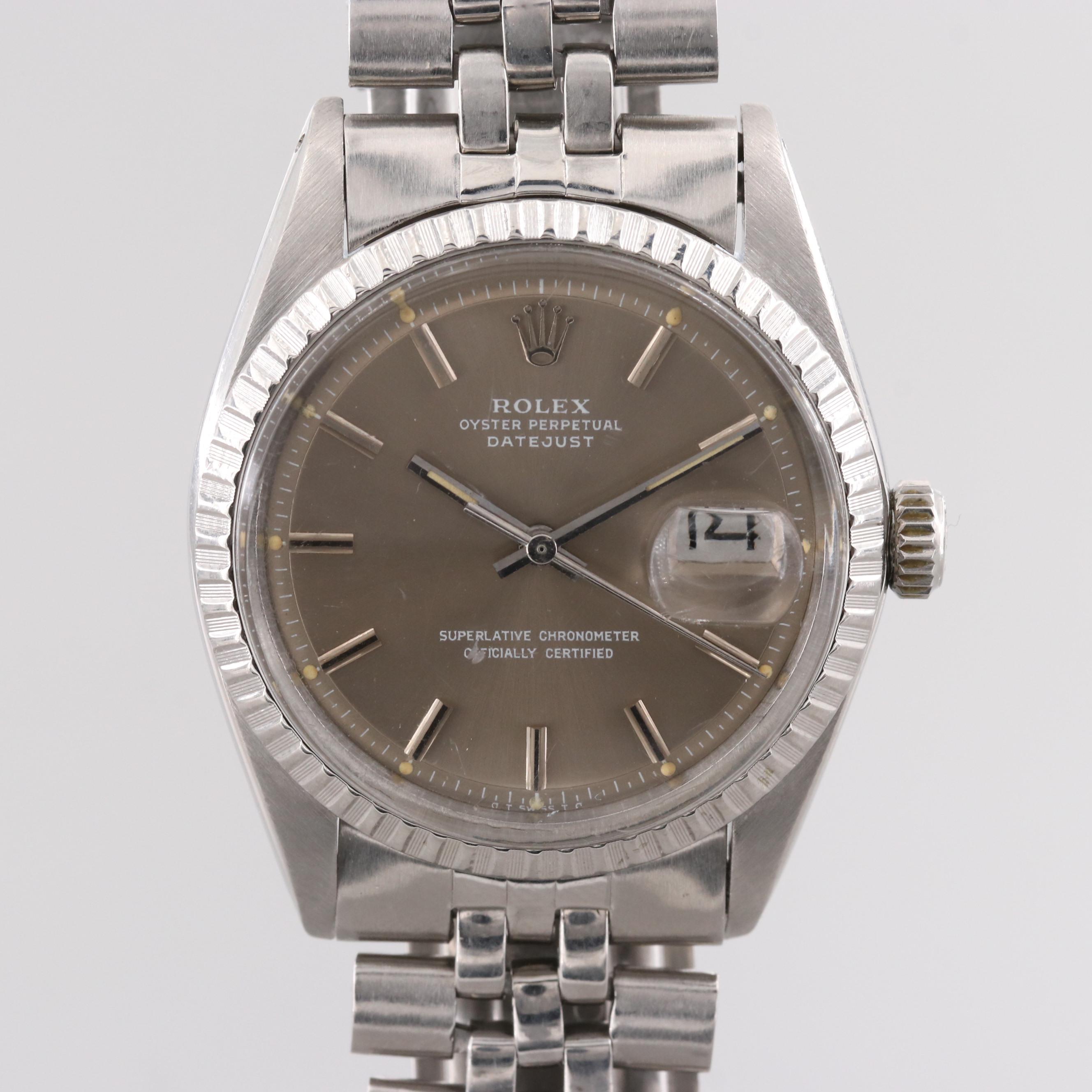 Vintage Rolex Datejust Stainless Steel Automatic Watch, 1975