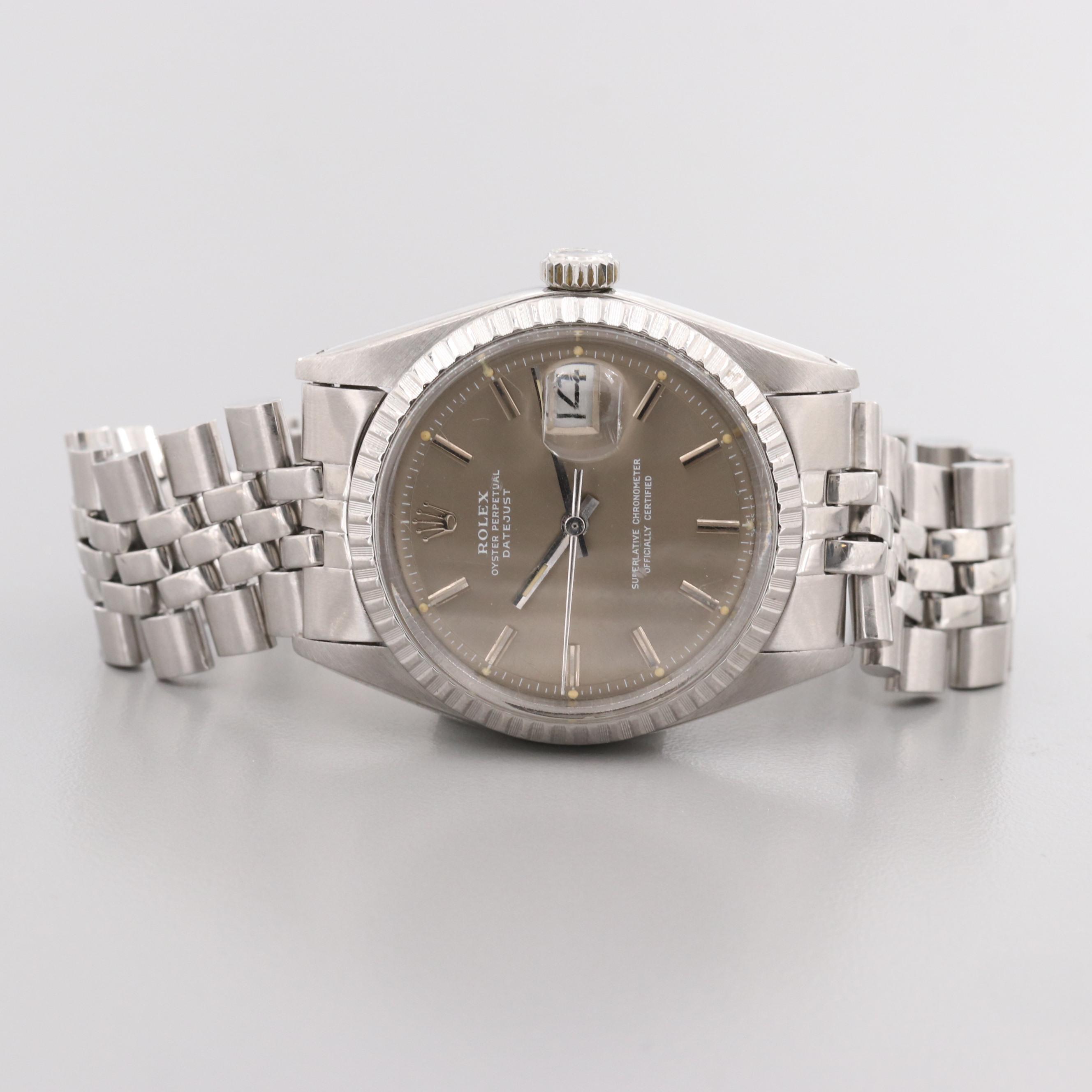 Vintage Rolex Datejust Stainless Steel Automatic Watch, 1975
