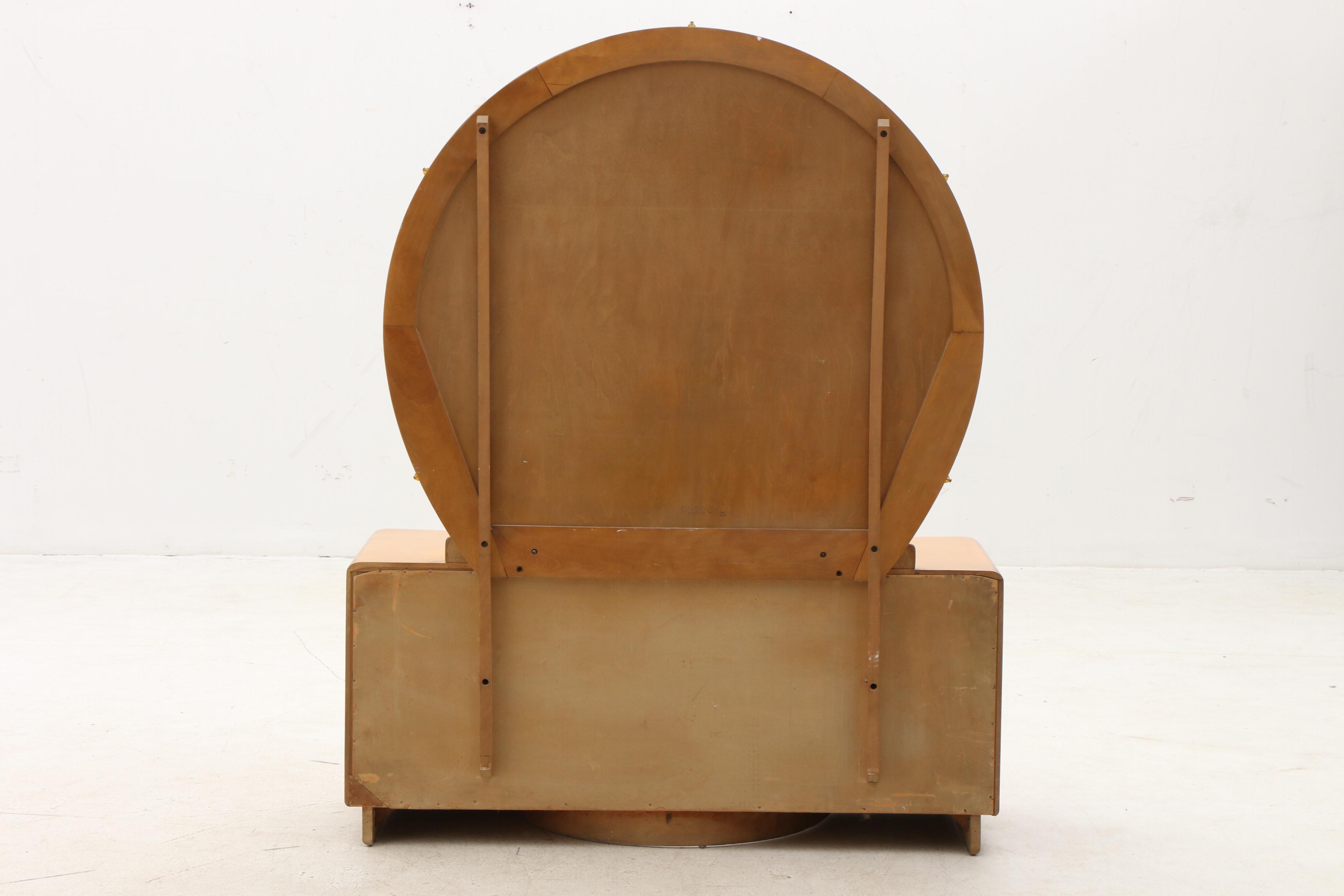 Art Deco Style Vanity Dresser with Mirror and Stool