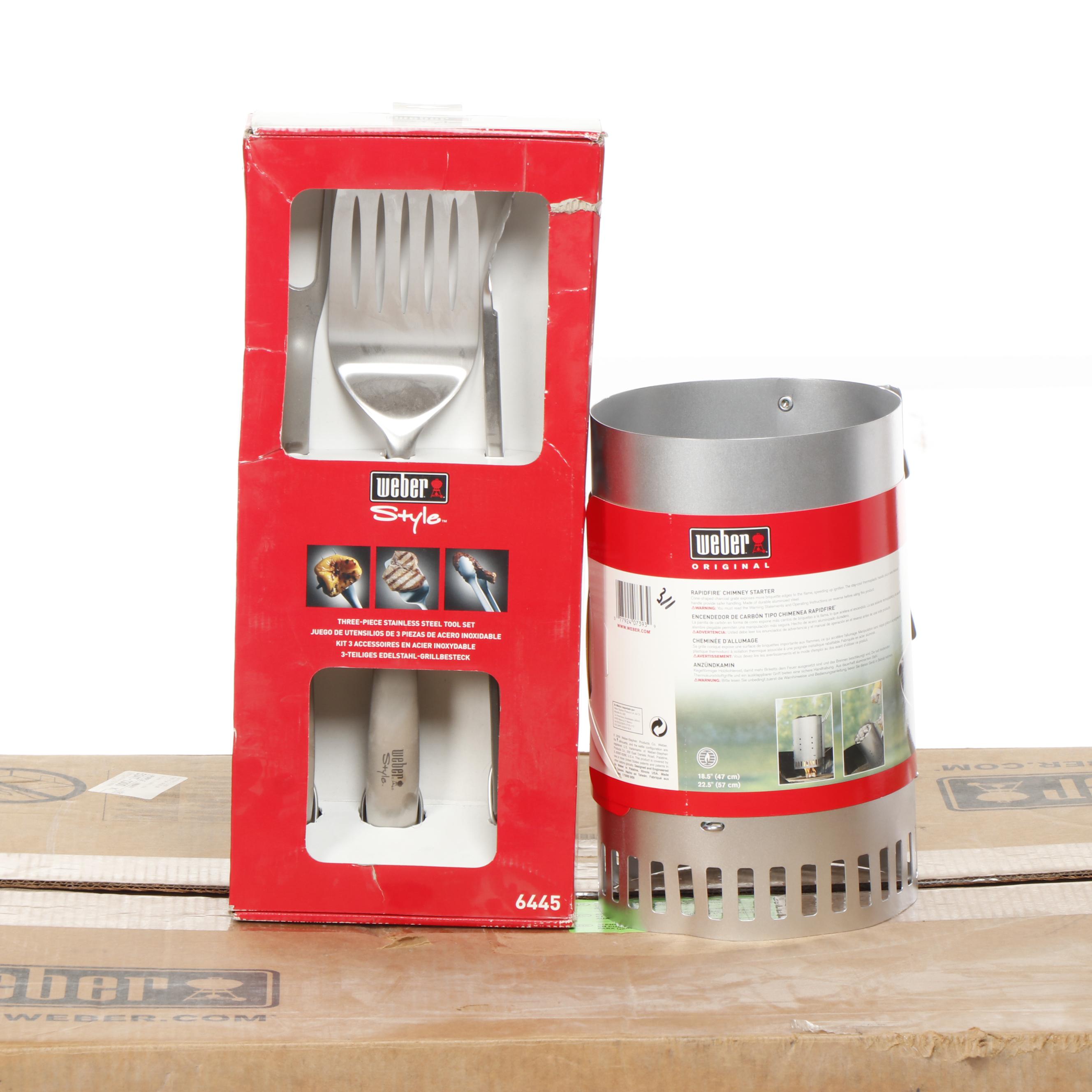 Weber Performer Charcoal Grill with Gas Ignition System and Accessories