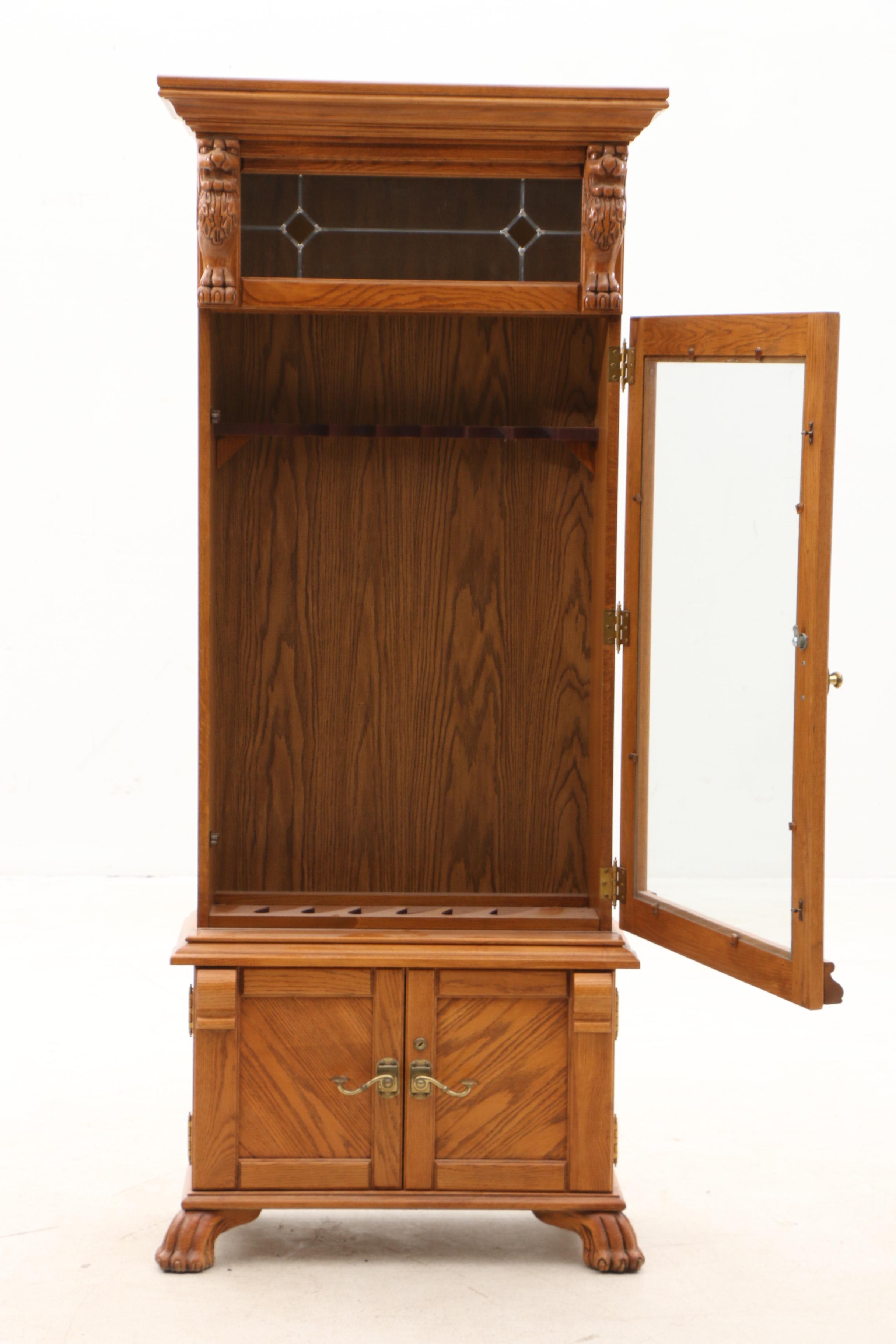 Illuminated Pulaski Gun Cabinets in Oak