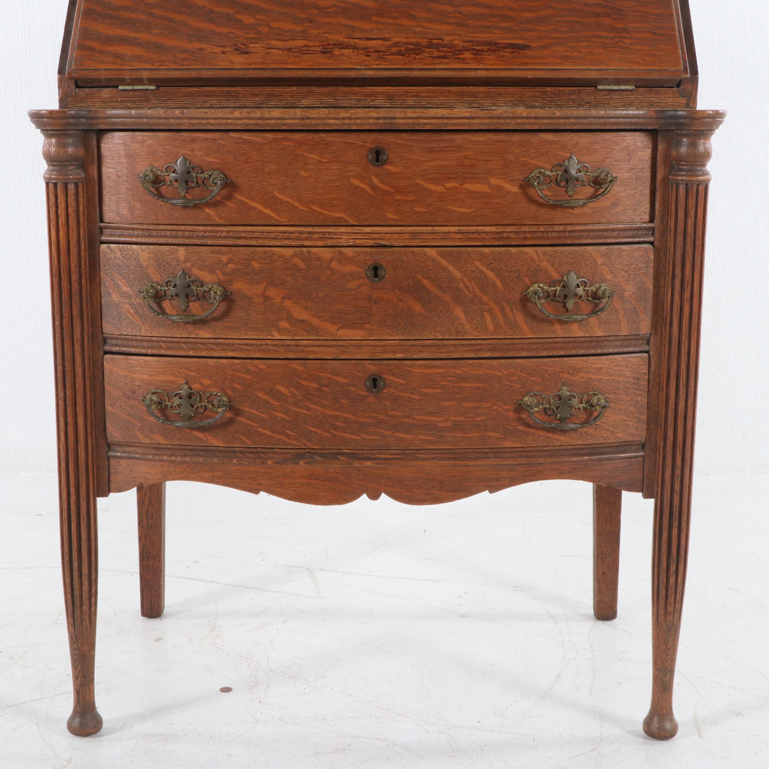 Antique Oak Desk with Chair
