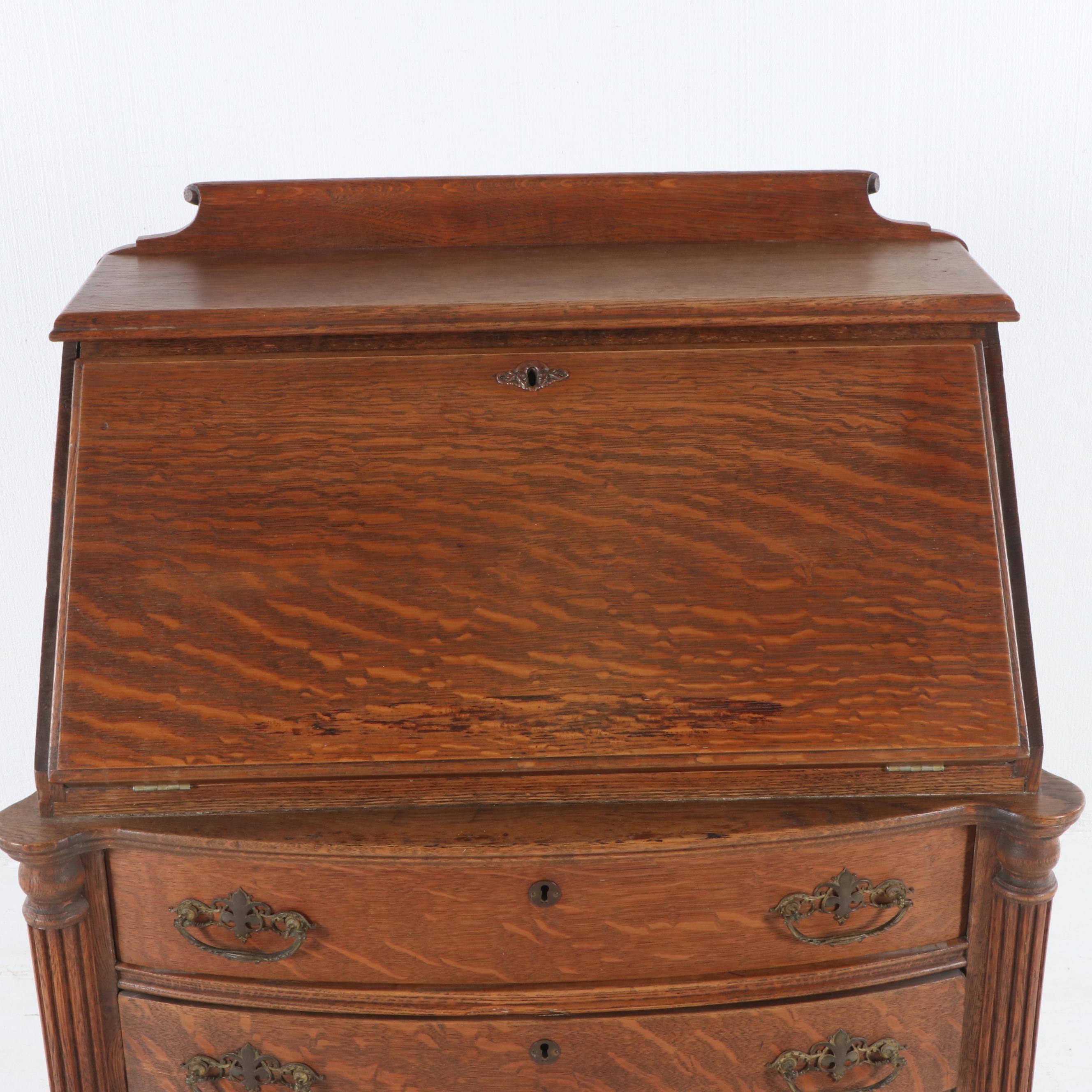 Antique Oak Desk with Chair