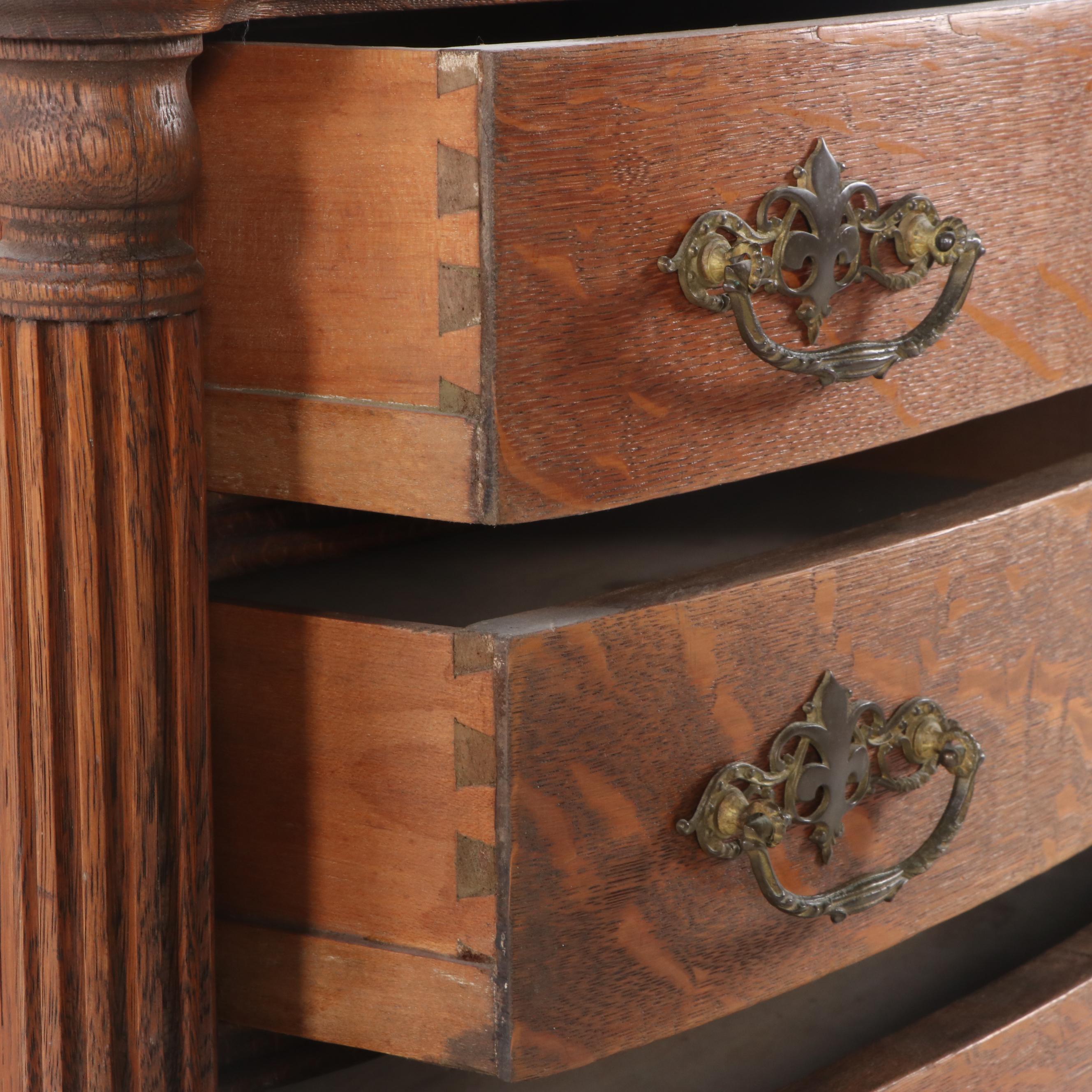 Antique Oak Desk with Chair