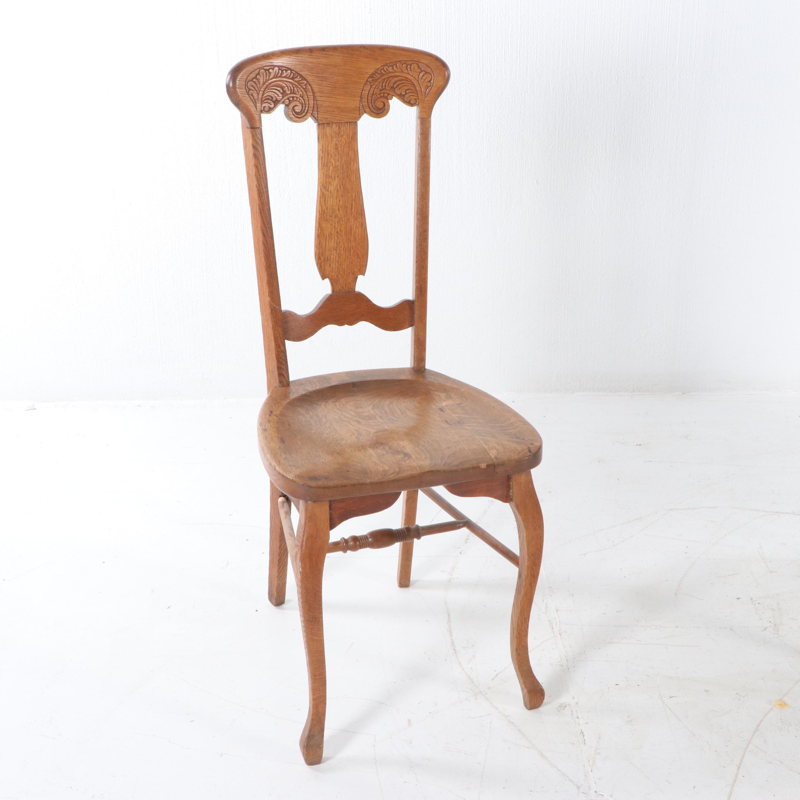 Antique Oak Desk with Chair