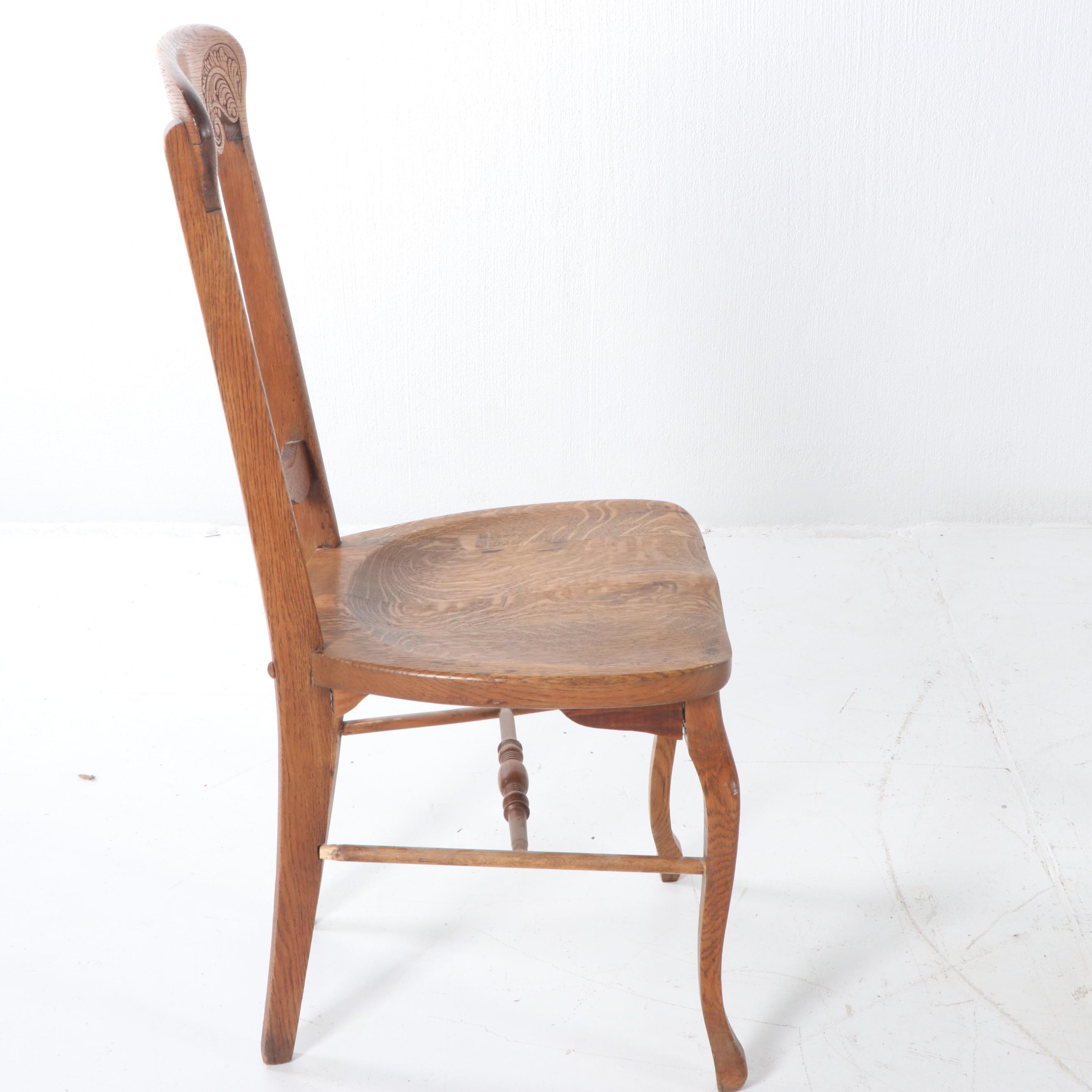 Antique Oak Desk with Chair