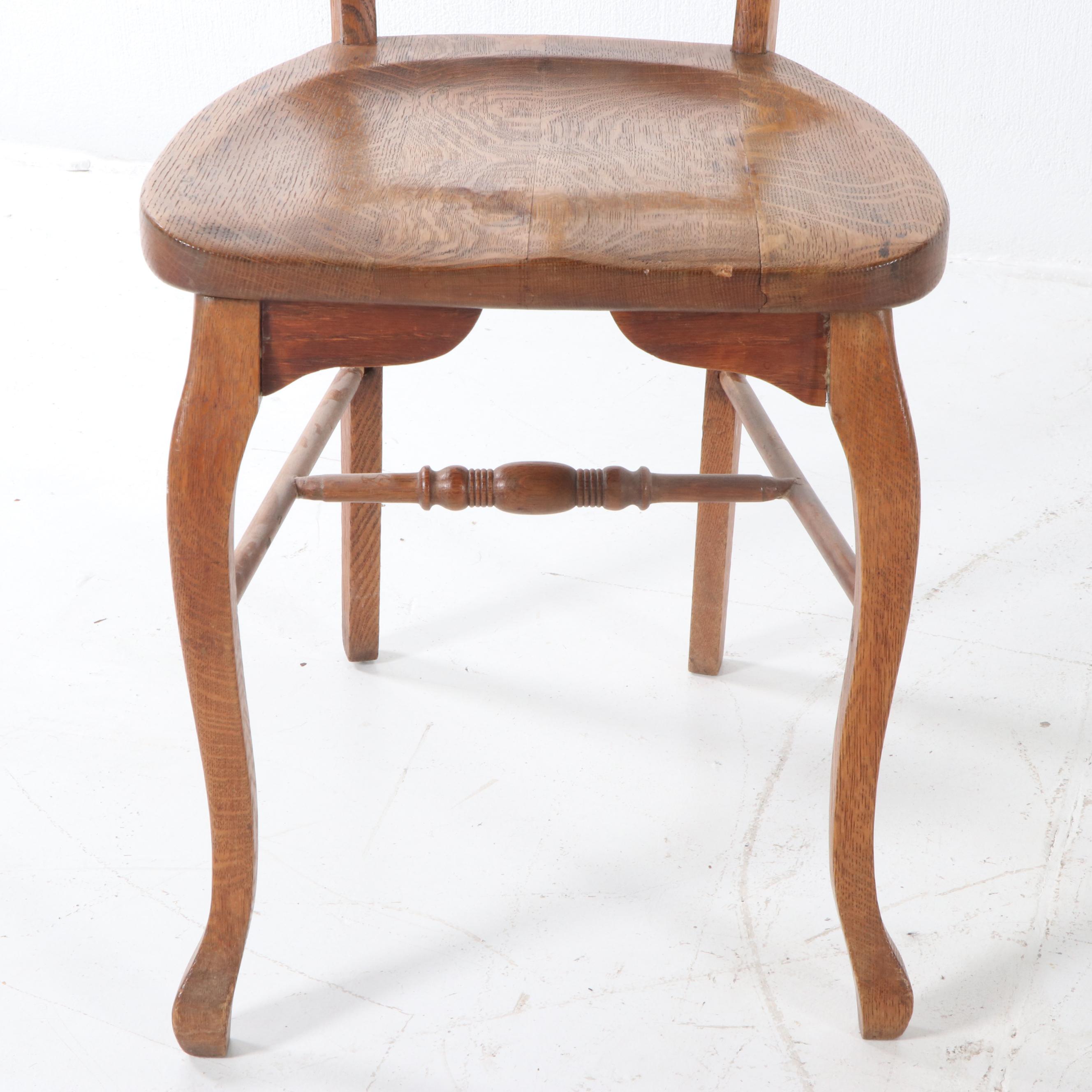 Antique Oak Desk with Chair