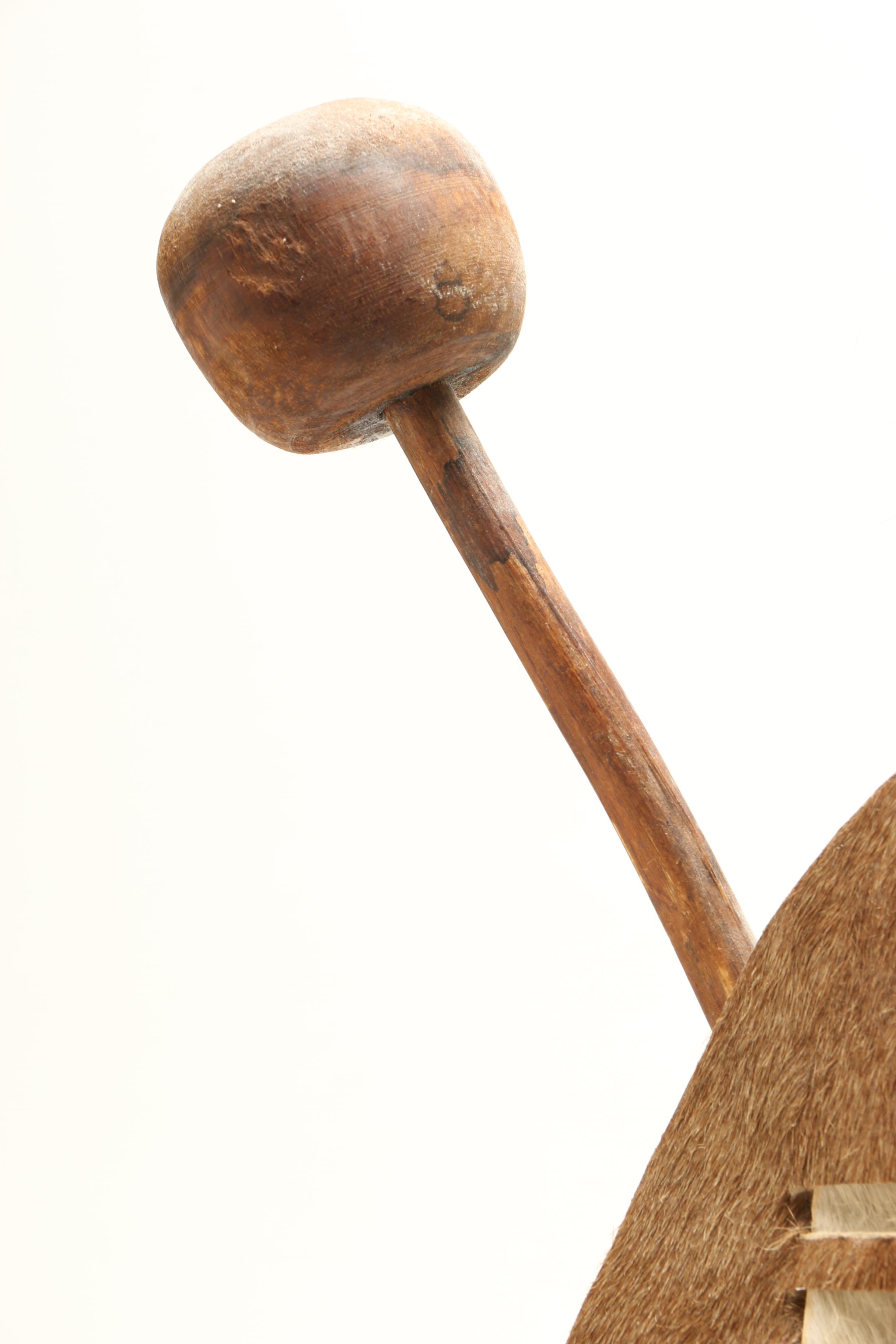 Zulu Cowhide Shield with Knobkerrie and Spear