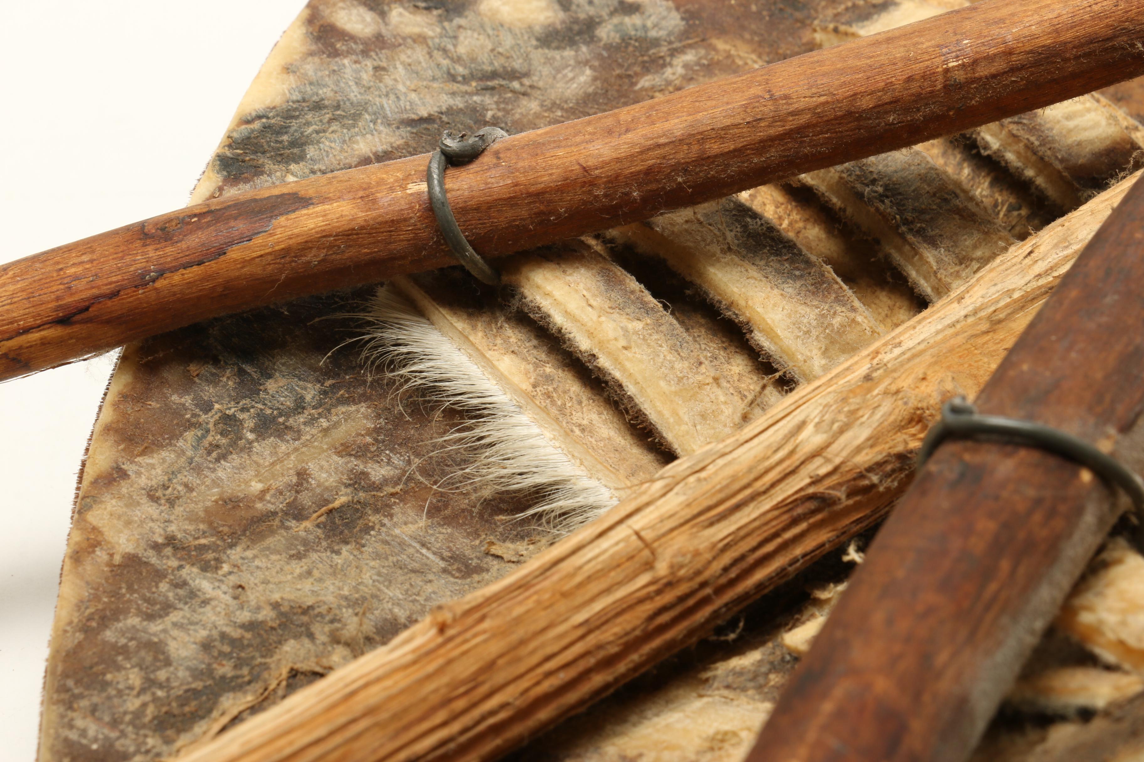 Zulu Cowhide Shield with Knobkerrie and Spear
