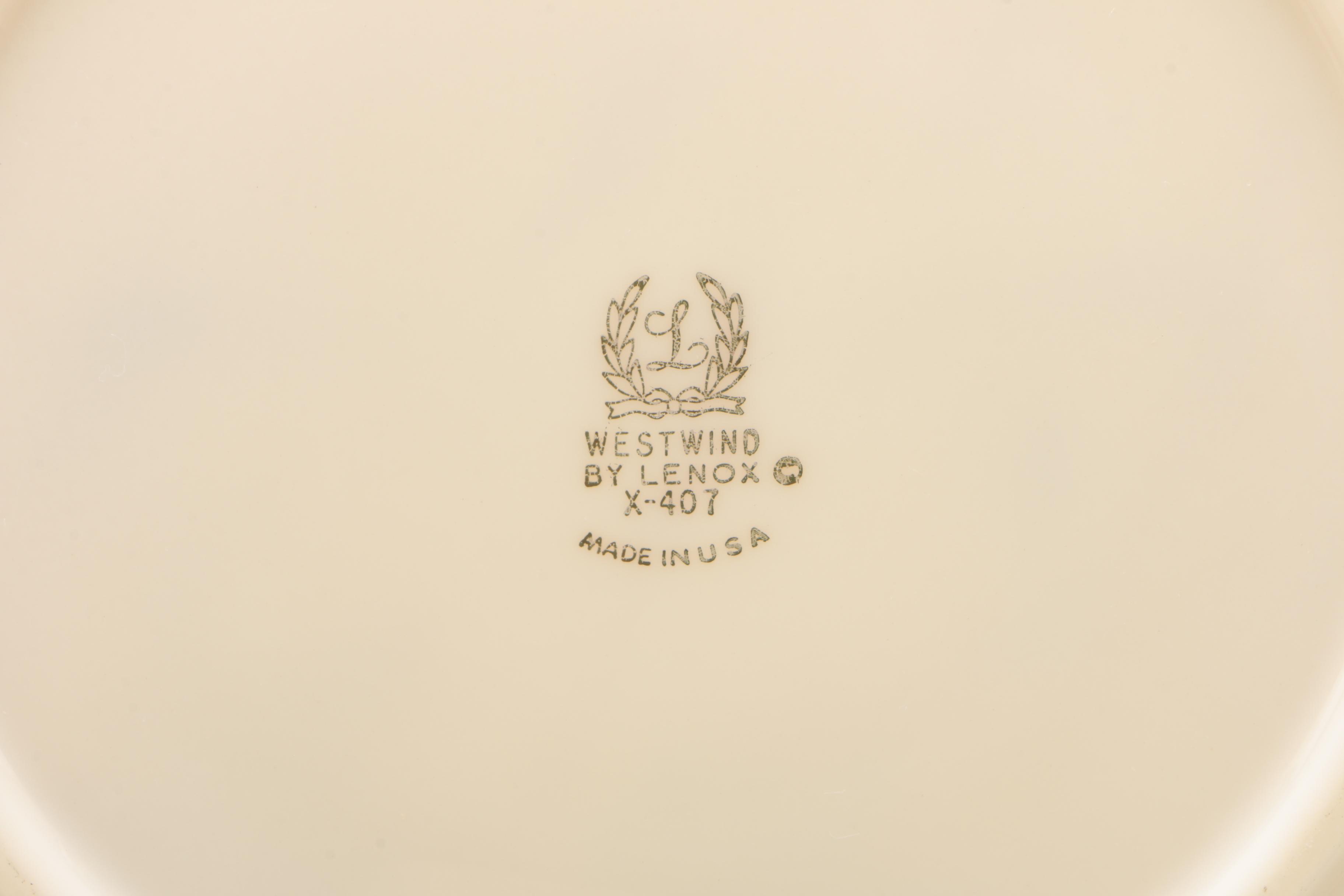 Lenox "Westwind" Bone China Dinnerware, Mid/Late 20th Century