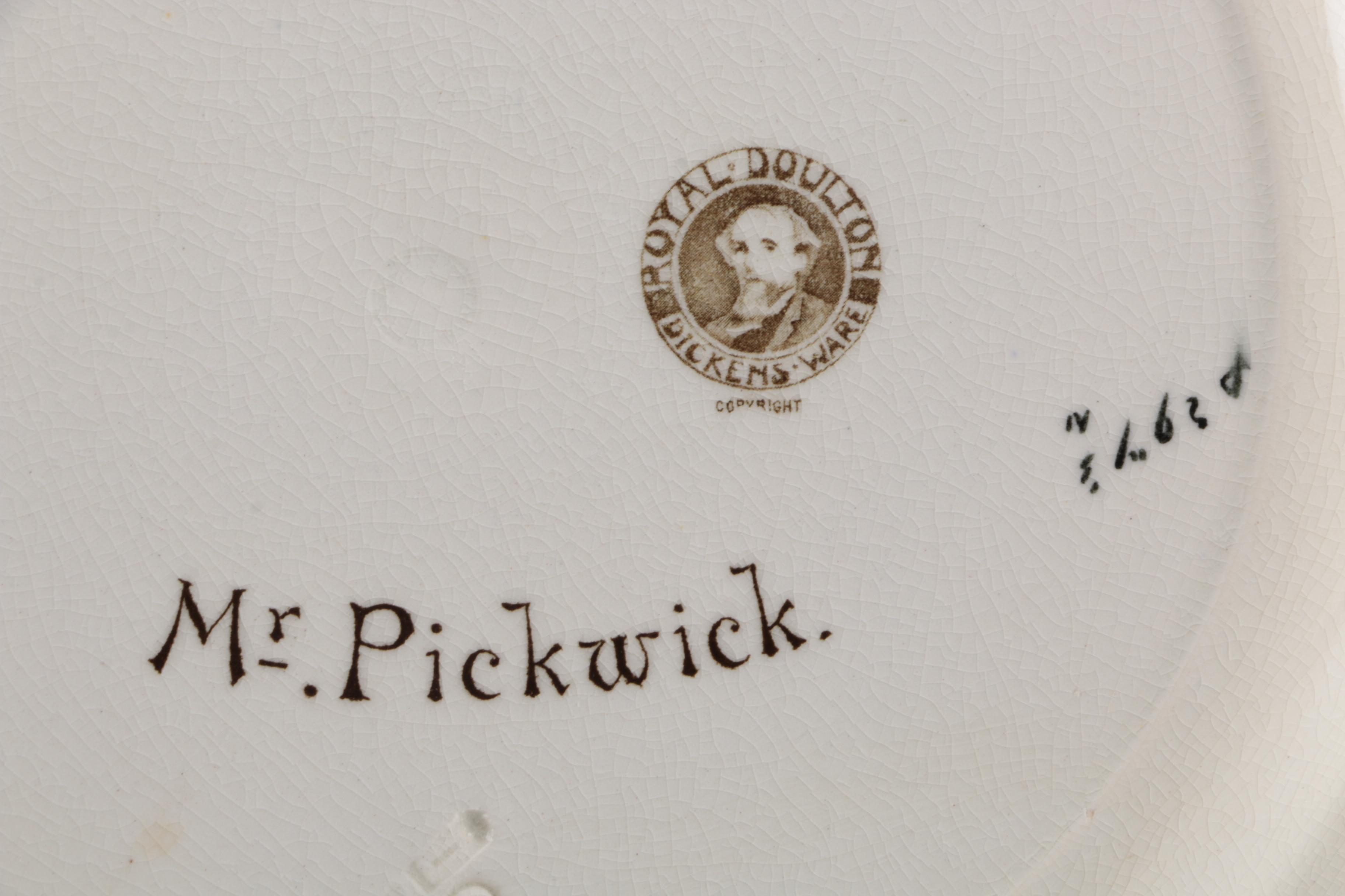 Royal Doulton "Dickens: Mr. Pickwick" Ceramic Dinner Plate, Early 20th C.
