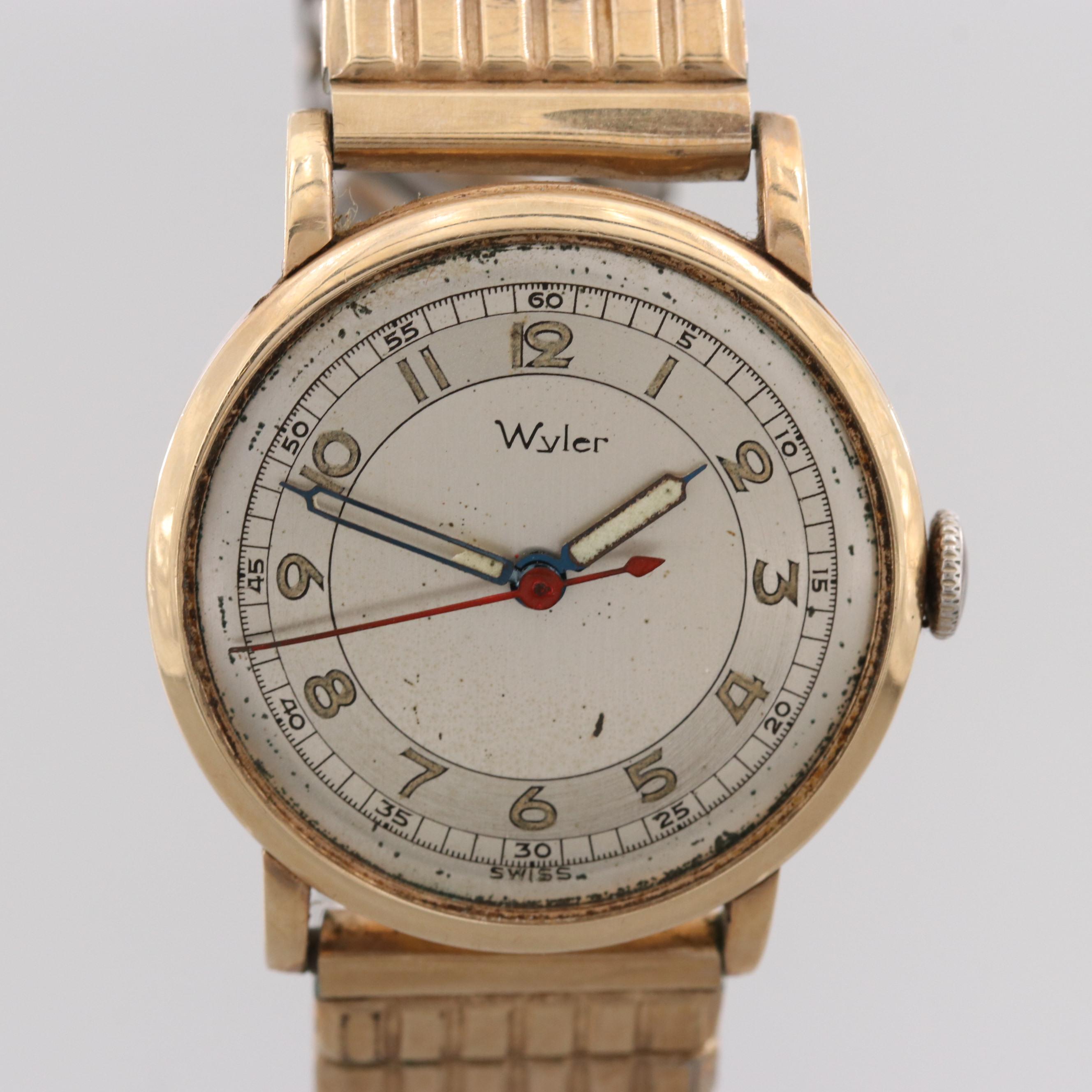 Vintage Wyler 14K Yellow Gold Swiss Watch