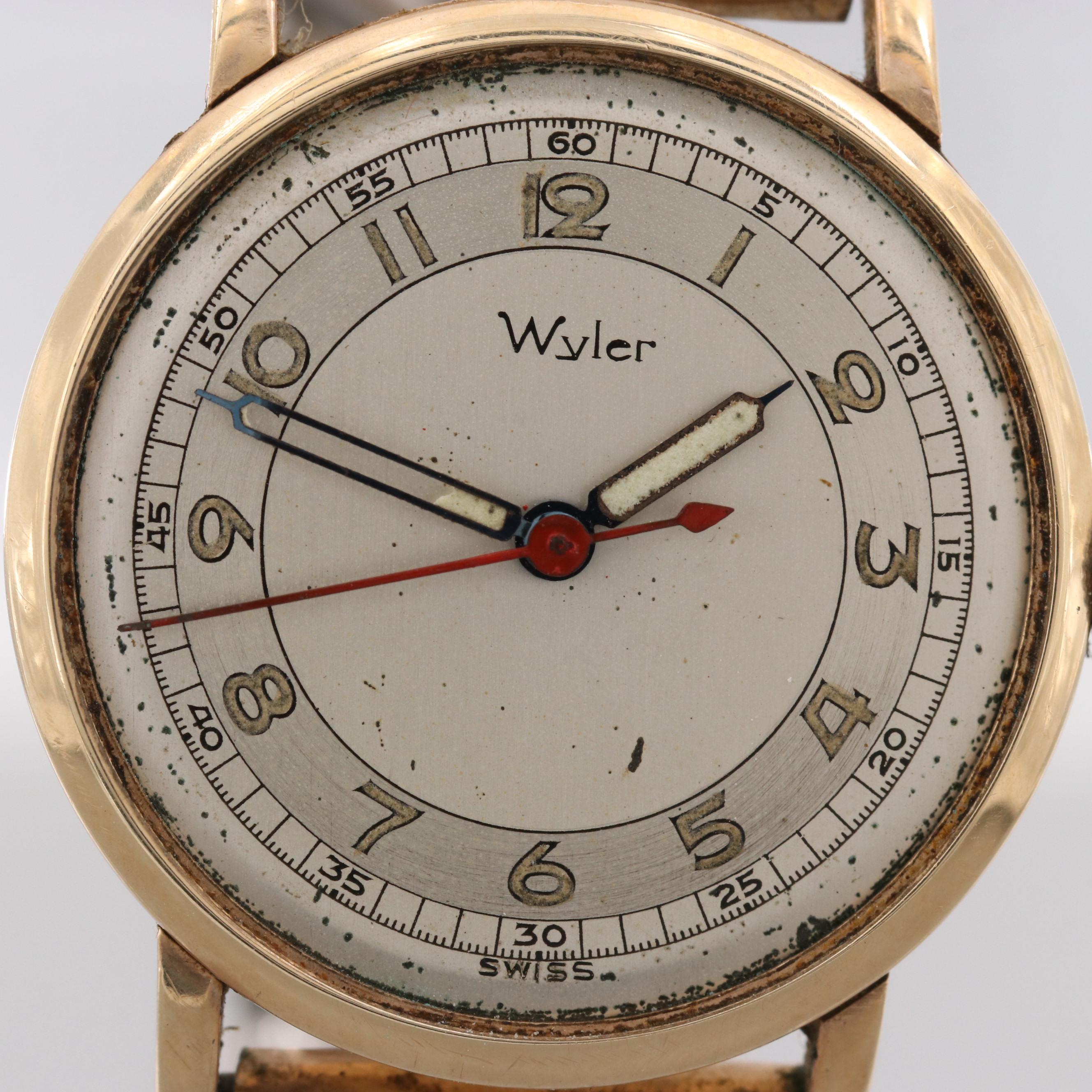 Vintage Wyler 14K Yellow Gold Swiss Watch