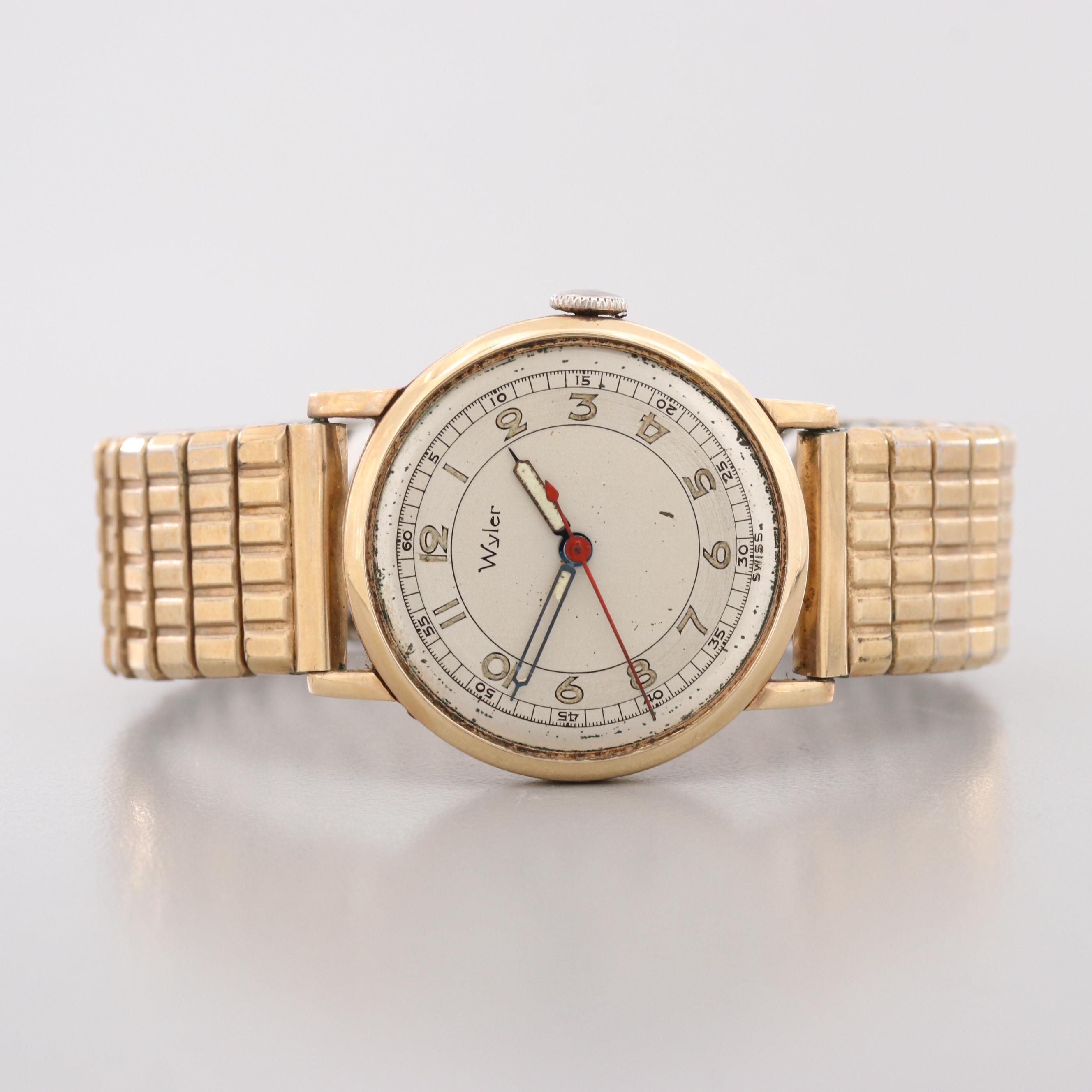 Vintage Wyler 14K Yellow Gold Swiss Watch