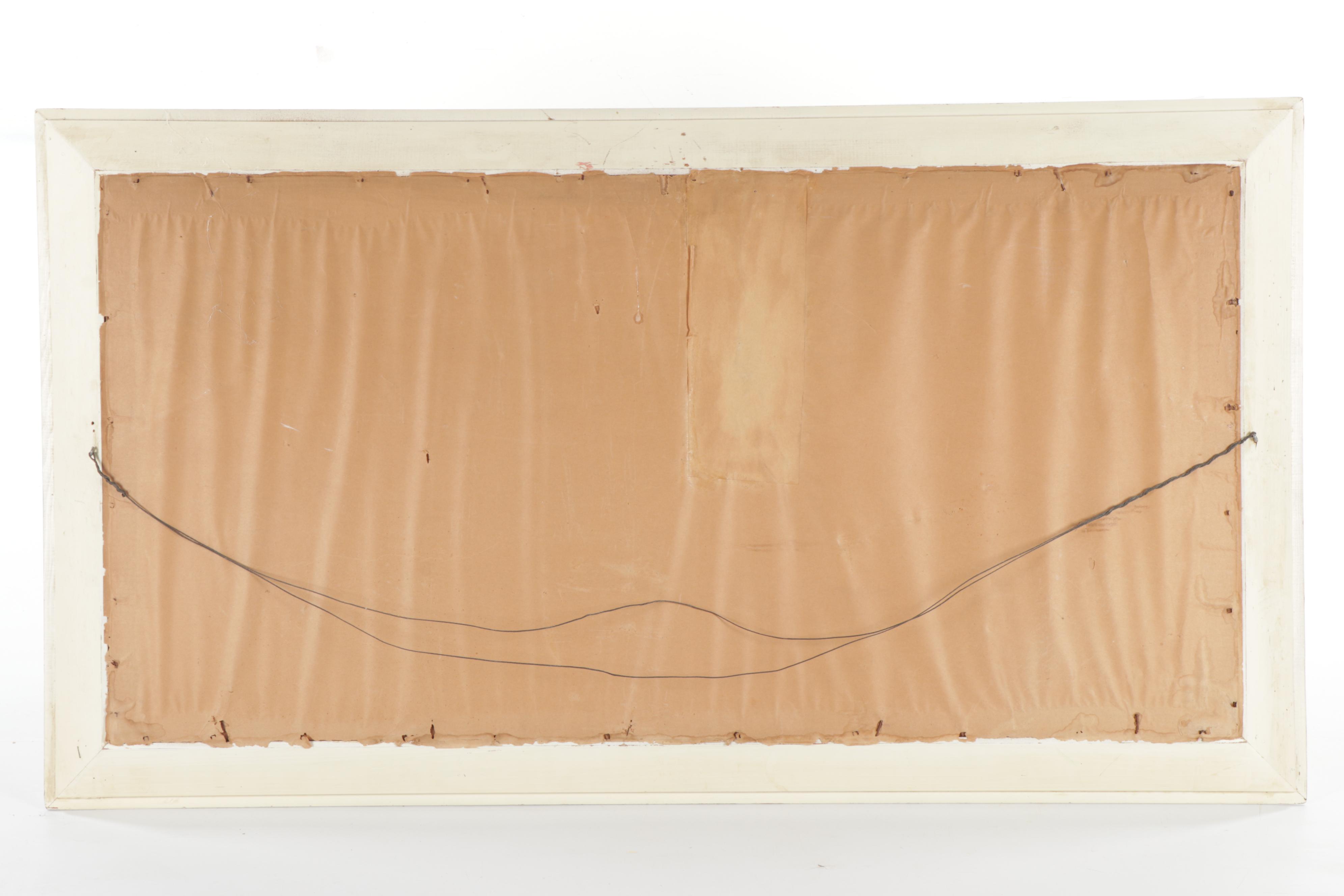 Carlo of Hollywood Large Mid Century Tropical Gouache Painting