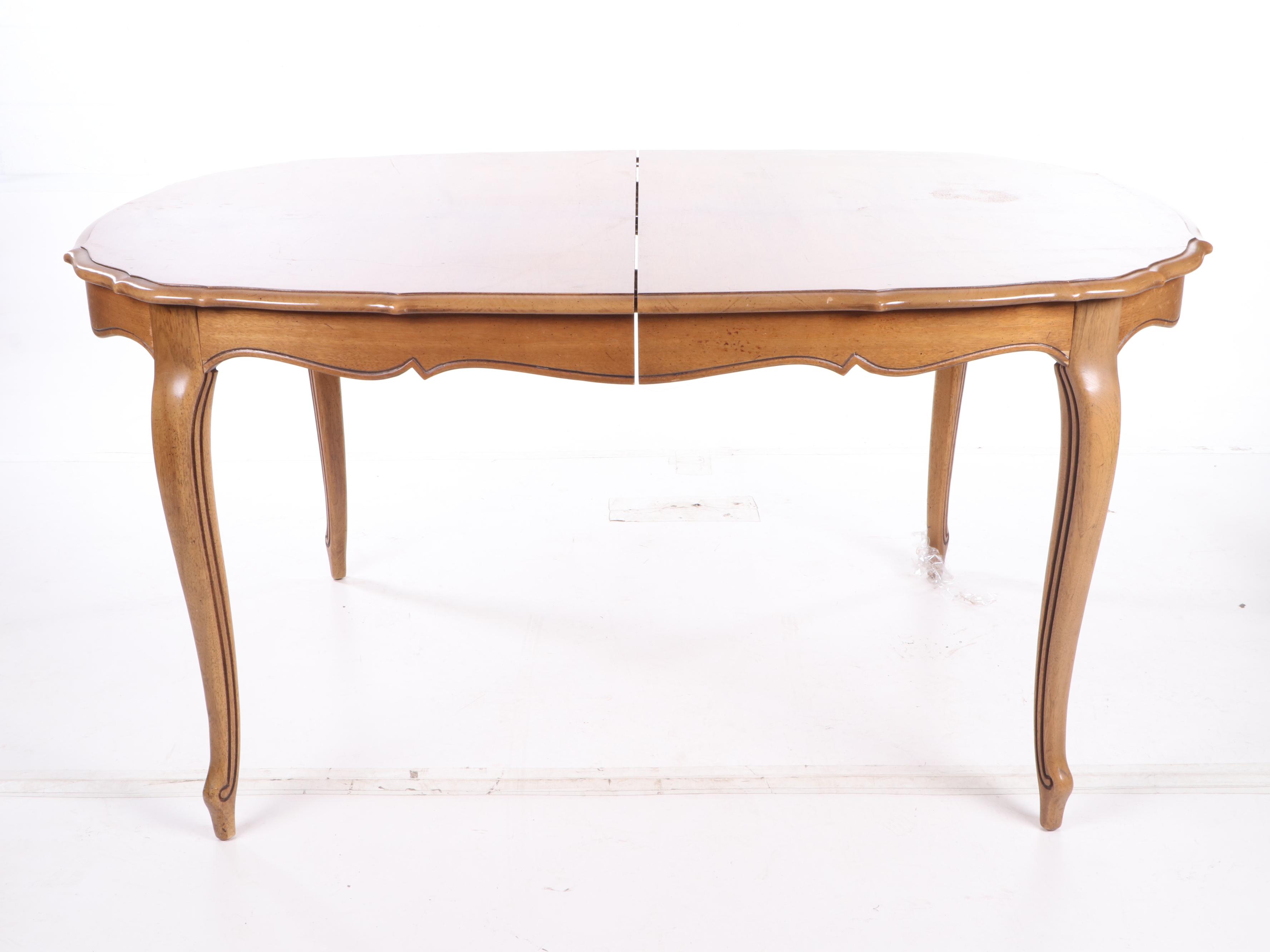 Thomasville "Tableau" Expandable Dining Table and Chair Set, Mid 20th Century