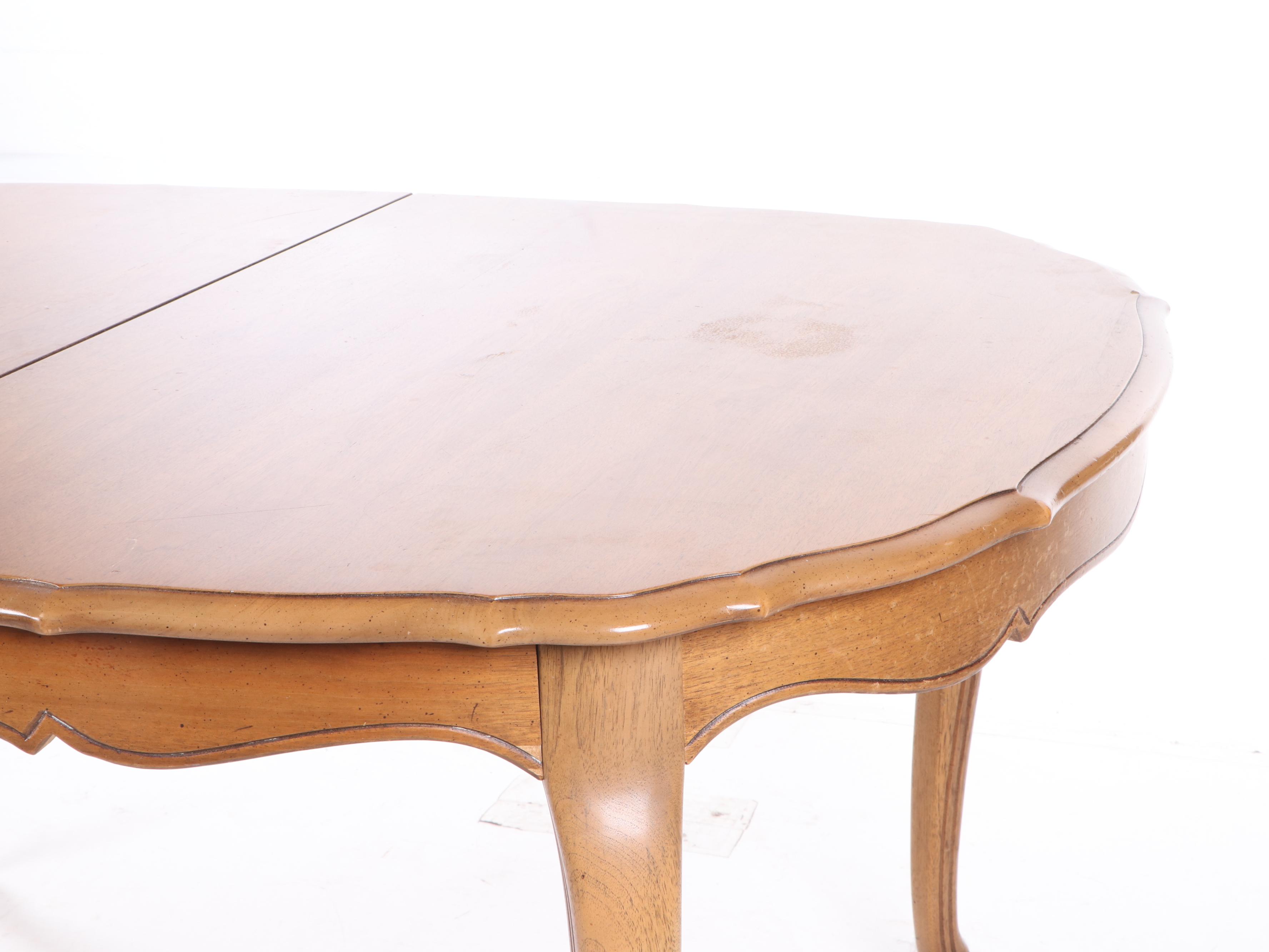 Thomasville "Tableau" Expandable Dining Table and Chair Set, Mid 20th Century