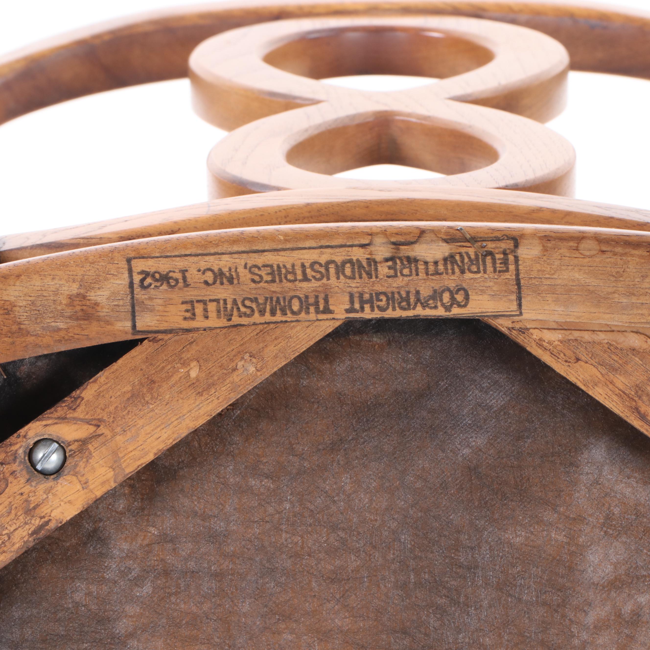 Thomasville "Tableau" Expandable Dining Table and Chair Set, Mid 20th Century