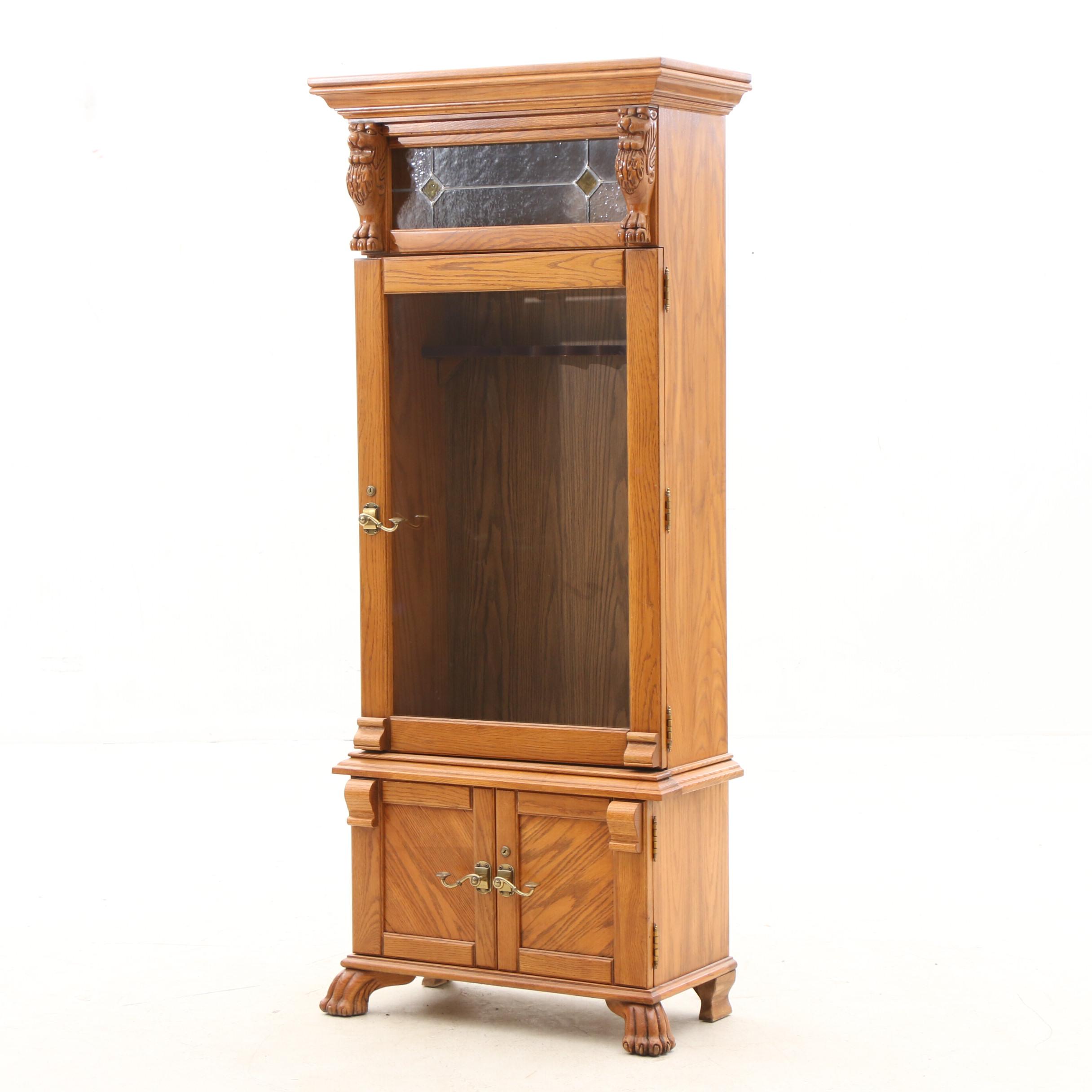 Illuminated Pulaski Gun Cabinets in Oak