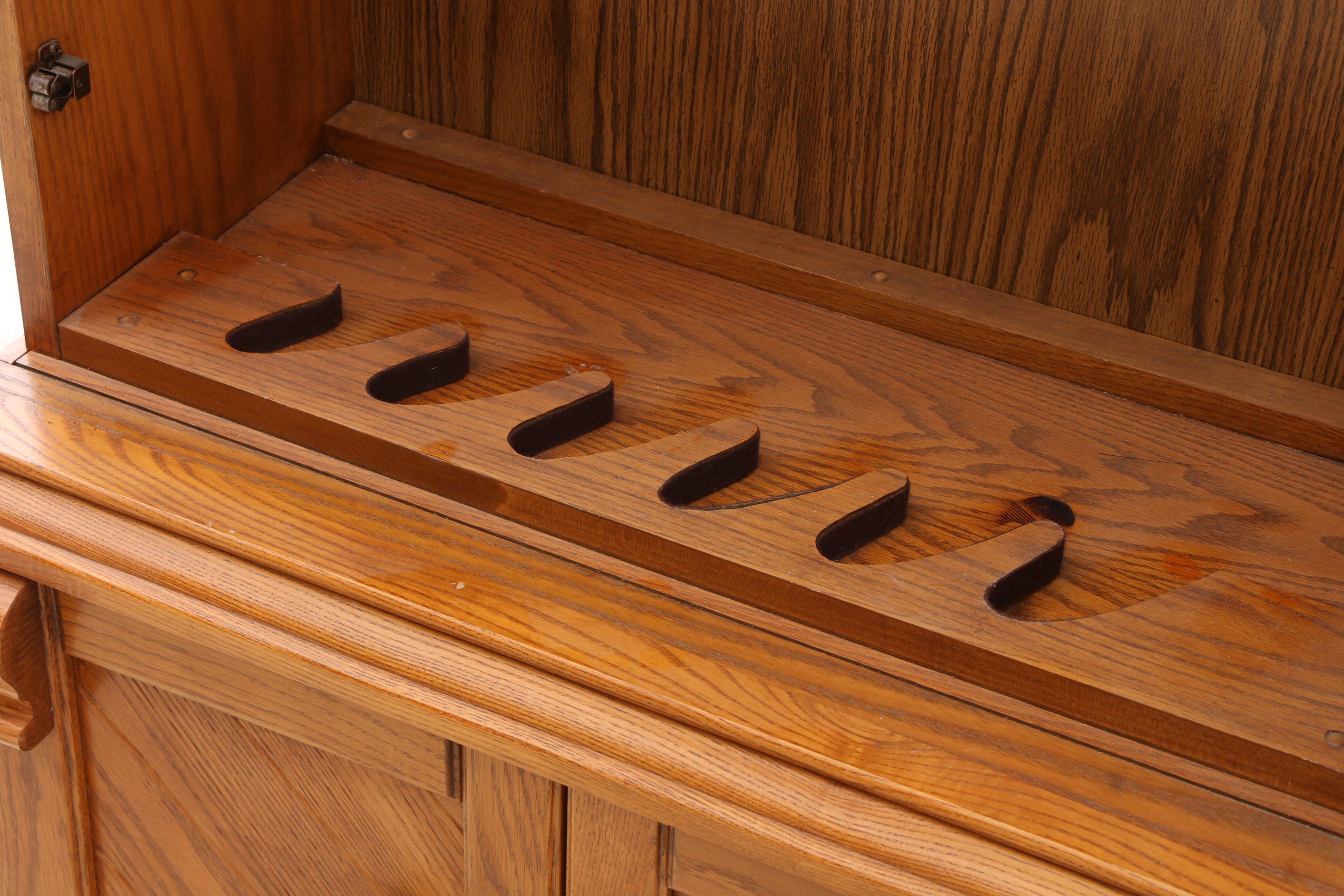 Illuminated Pulaski Gun Cabinets in Oak