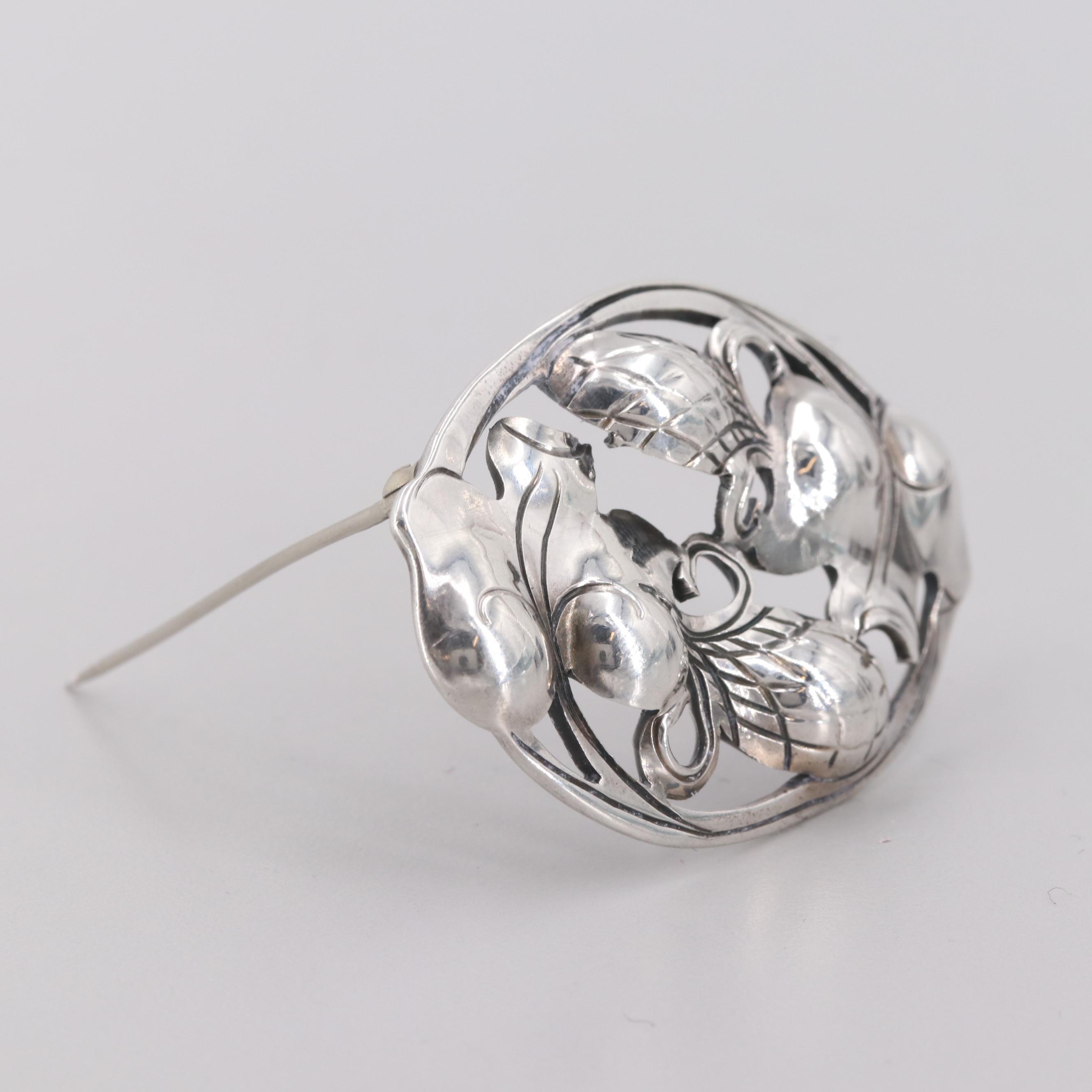 Vintage Kalo Sterling Silver Hand Wrought Brooch