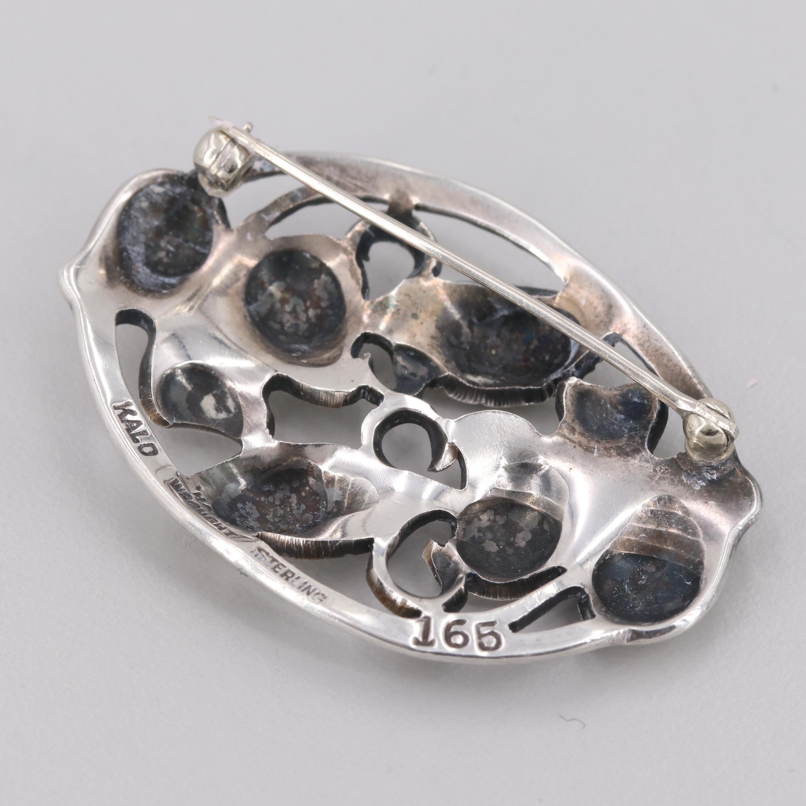 Vintage Kalo Sterling Silver Hand Wrought Brooch
