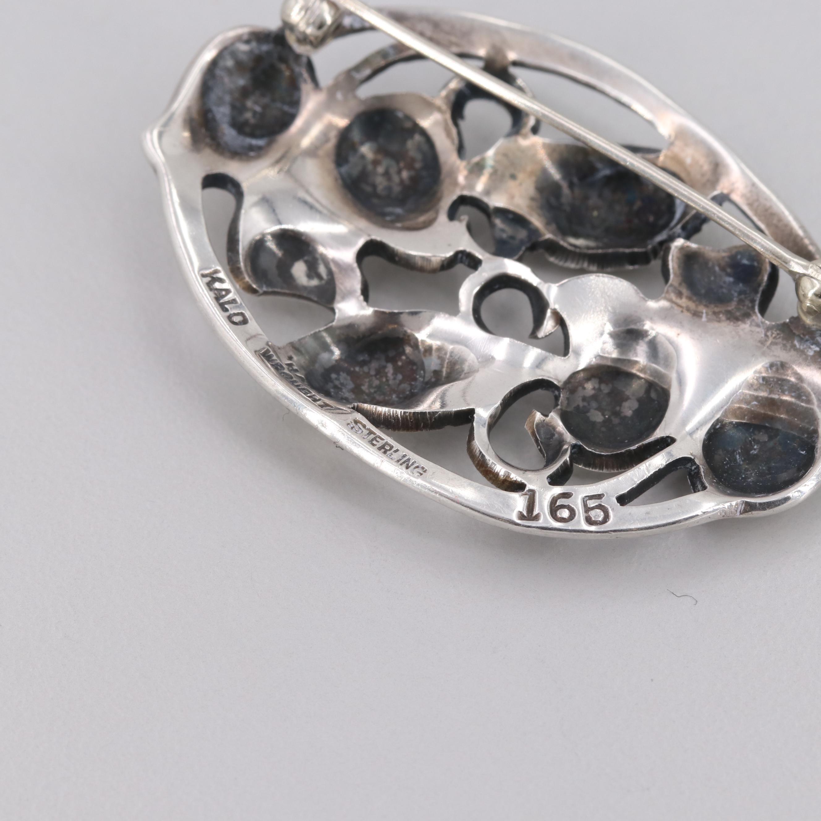 Vintage Kalo Sterling Silver Hand Wrought Brooch