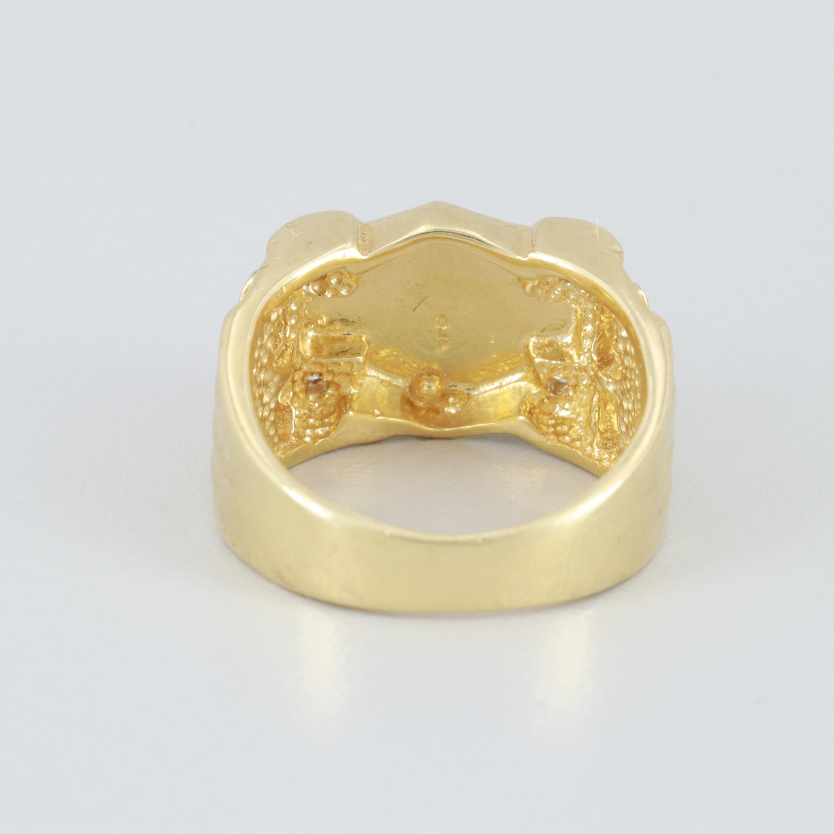 18K Yellow Gold Diamond Harley Davidson Ring