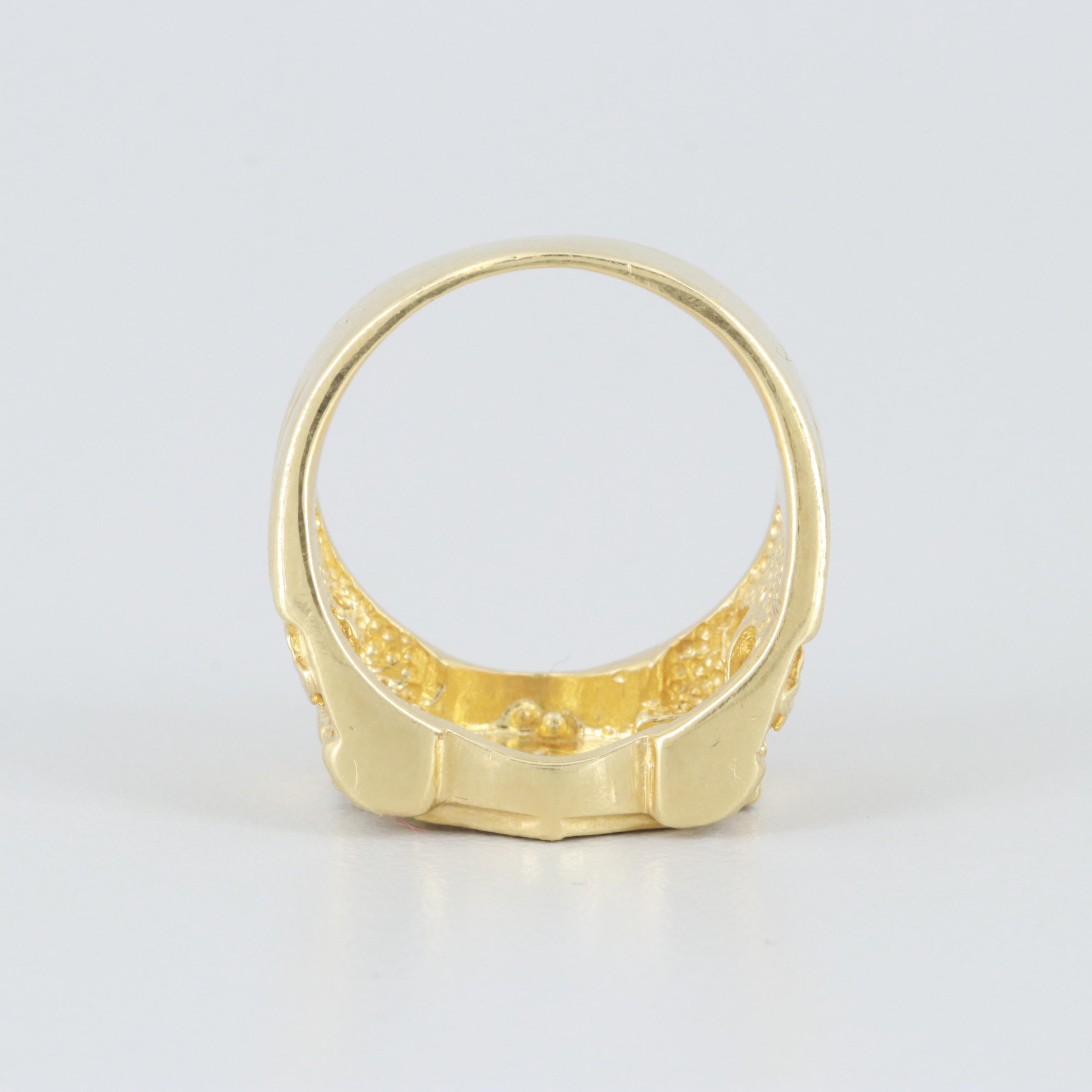 18K Yellow Gold Diamond Harley Davidson Ring