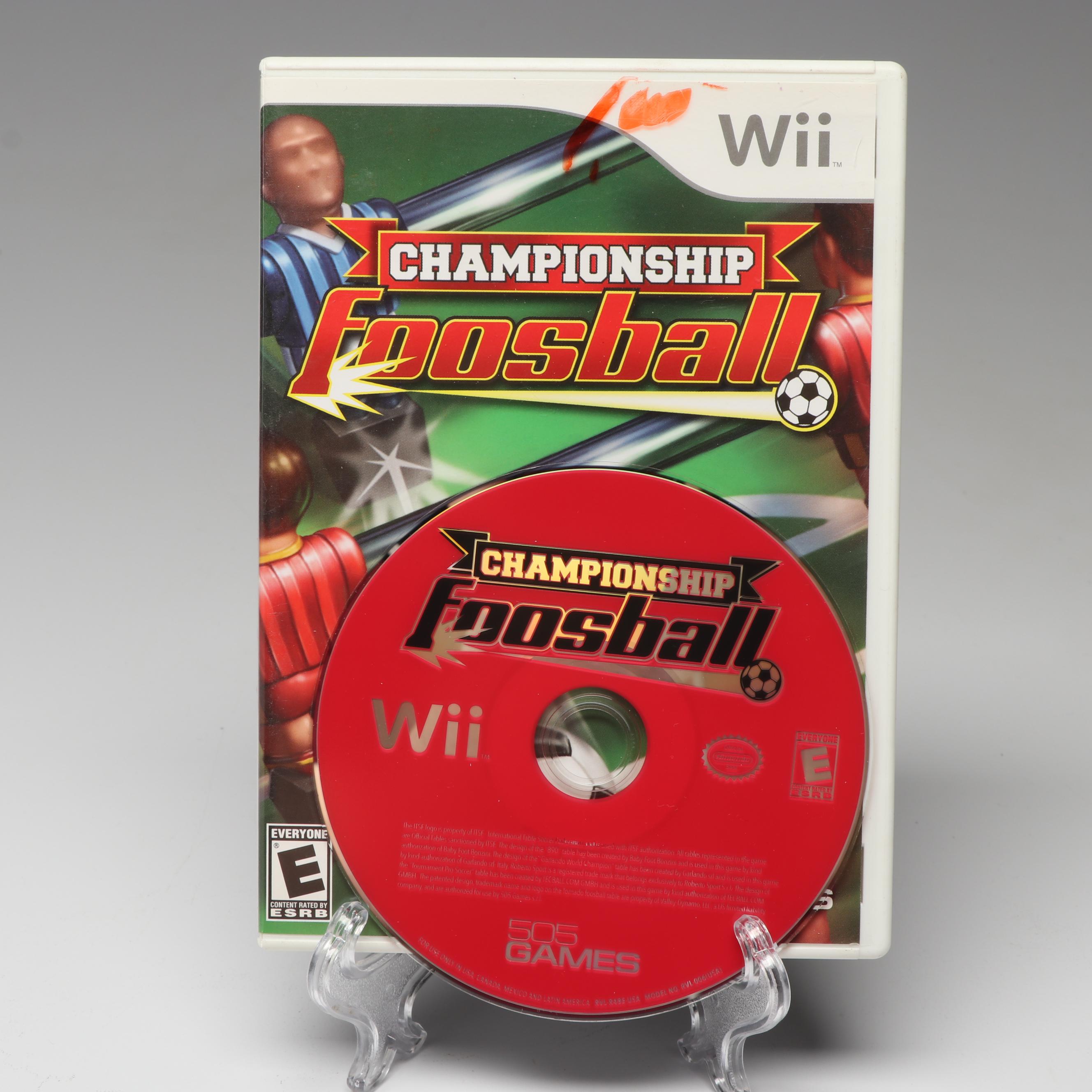 Nintendo Wii Console and "Championship Foosball" Video Game