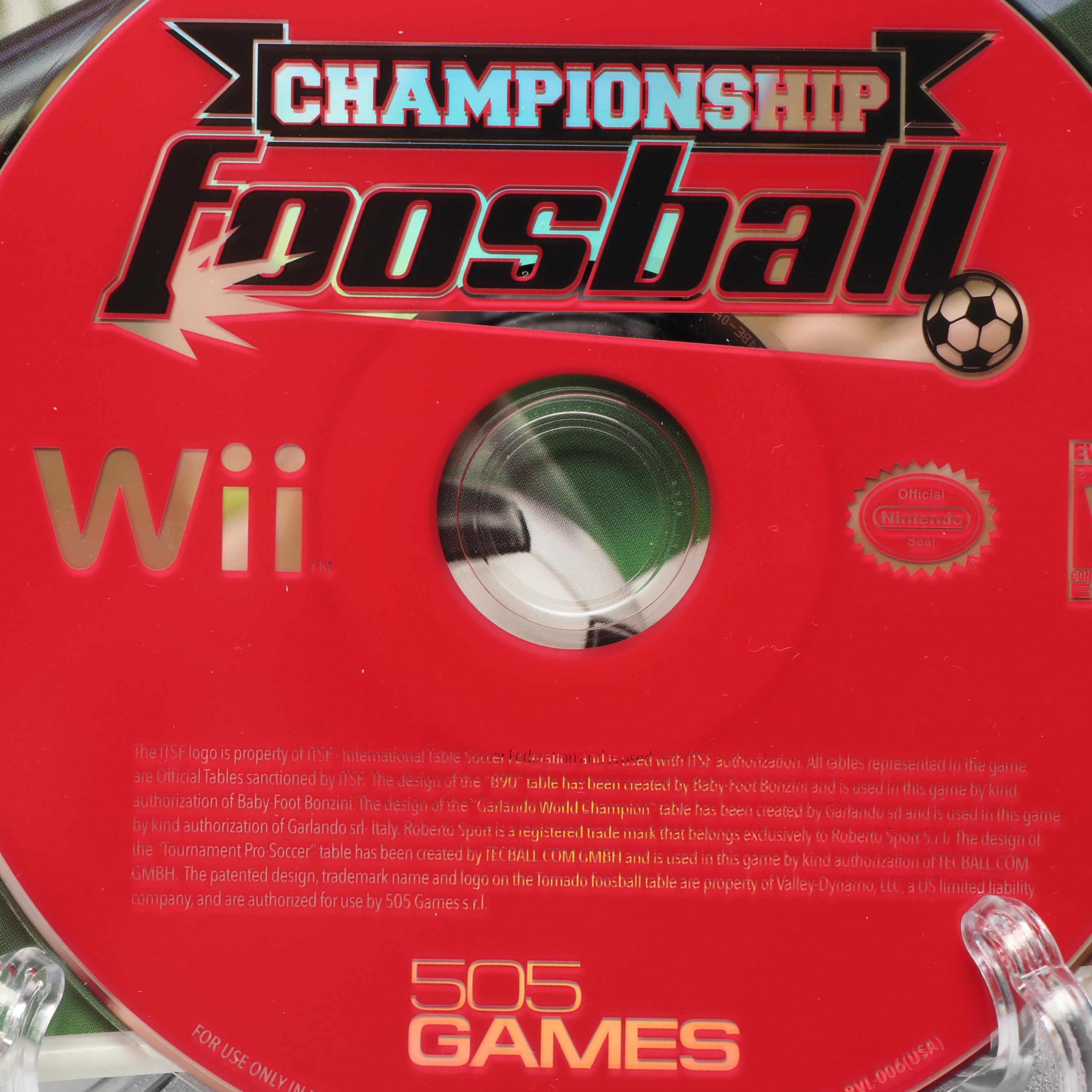 Nintendo Wii Console and "Championship Foosball" Video Game