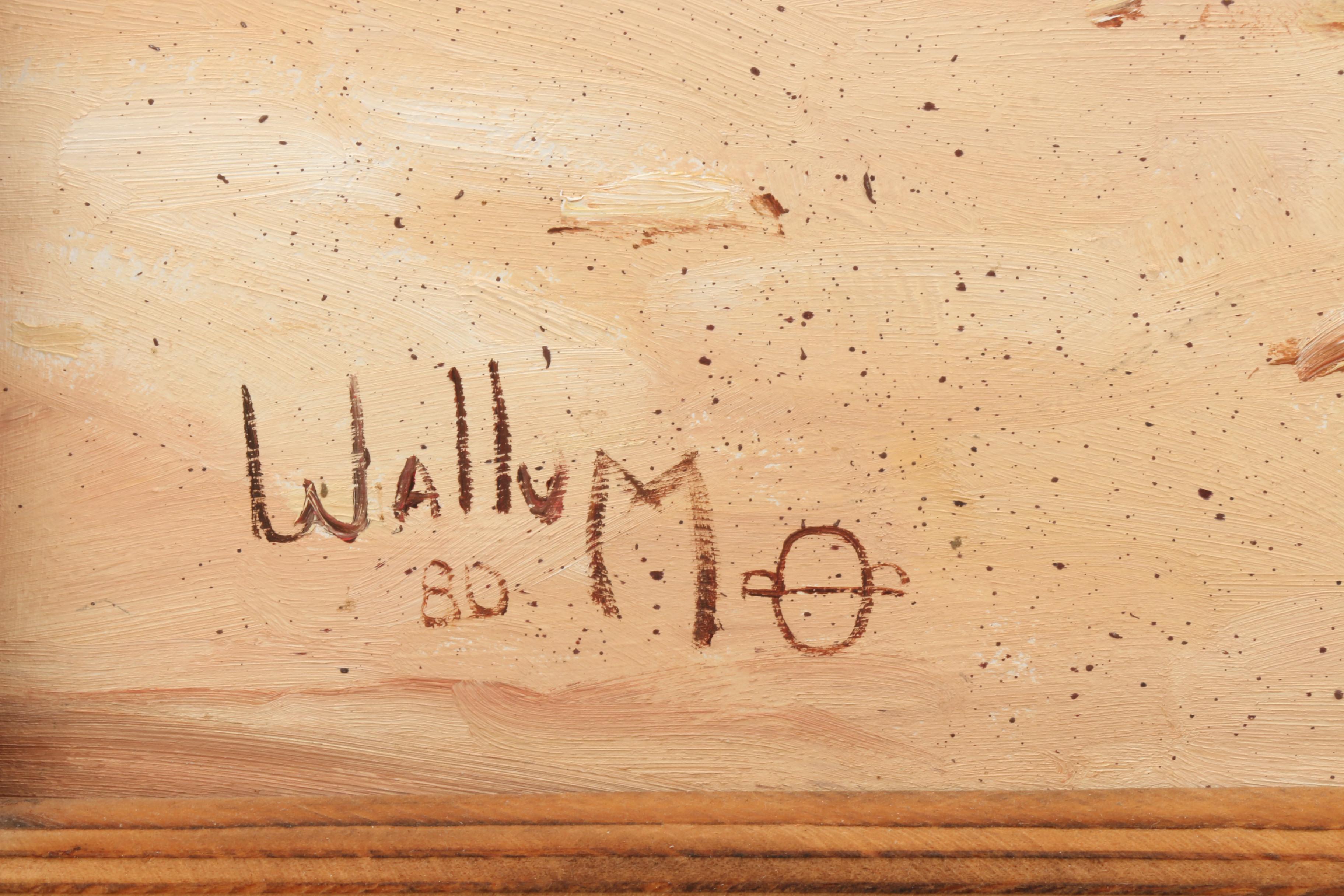 Galen Wallum Oil Painting of Native American with Horses