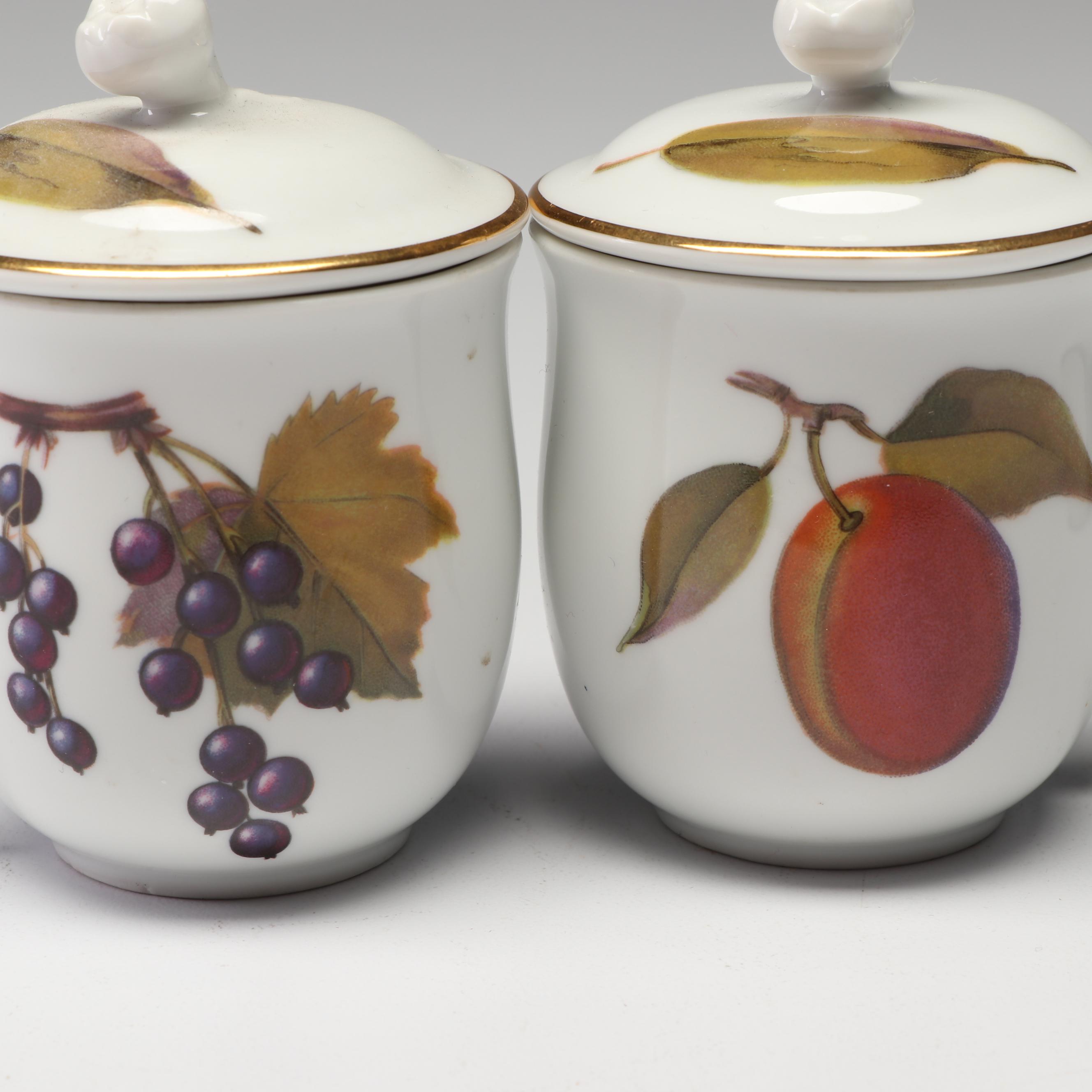 Royal Worcester "Evesham" Porcelain Pots de Creme