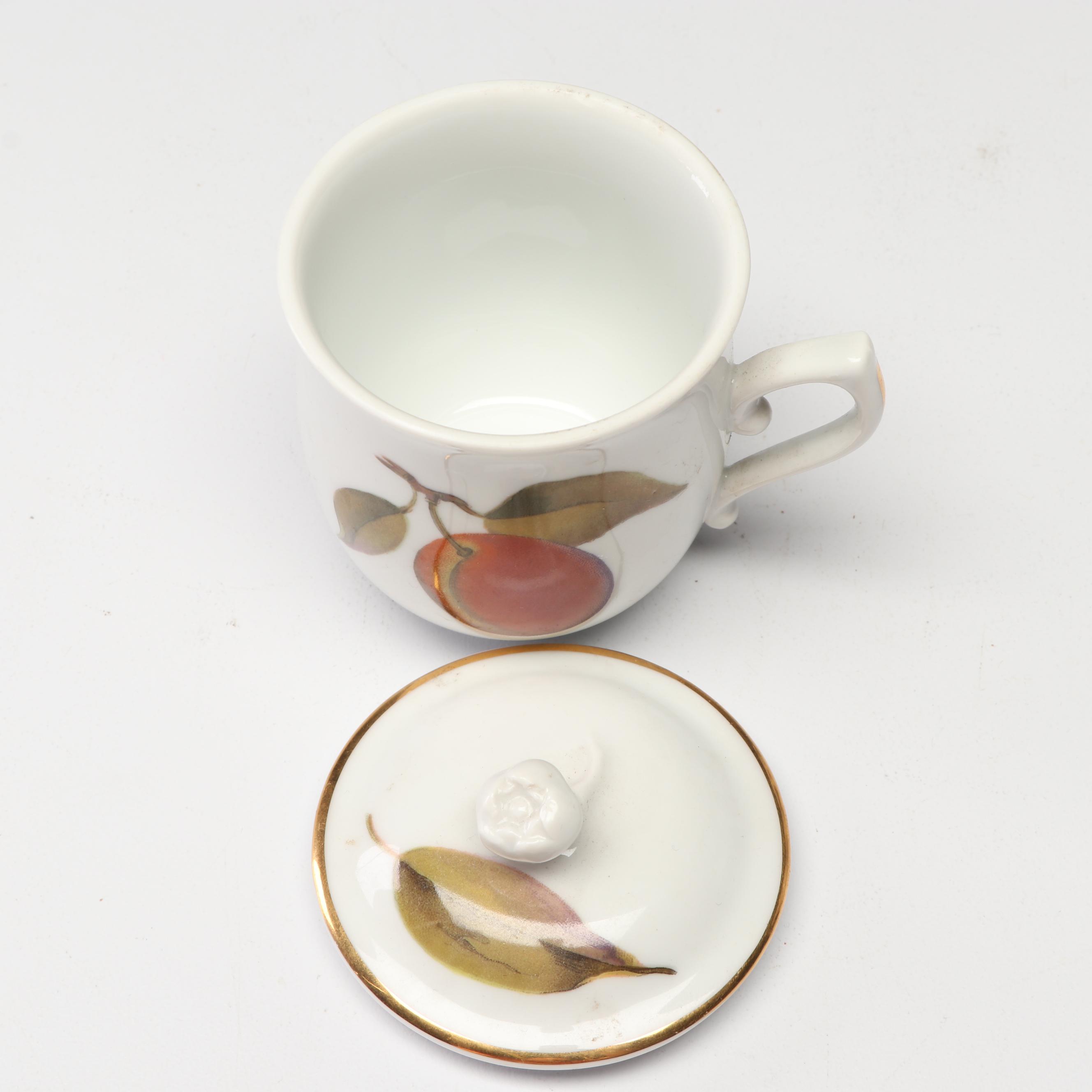 Royal Worcester "Evesham" Porcelain Pots de Creme