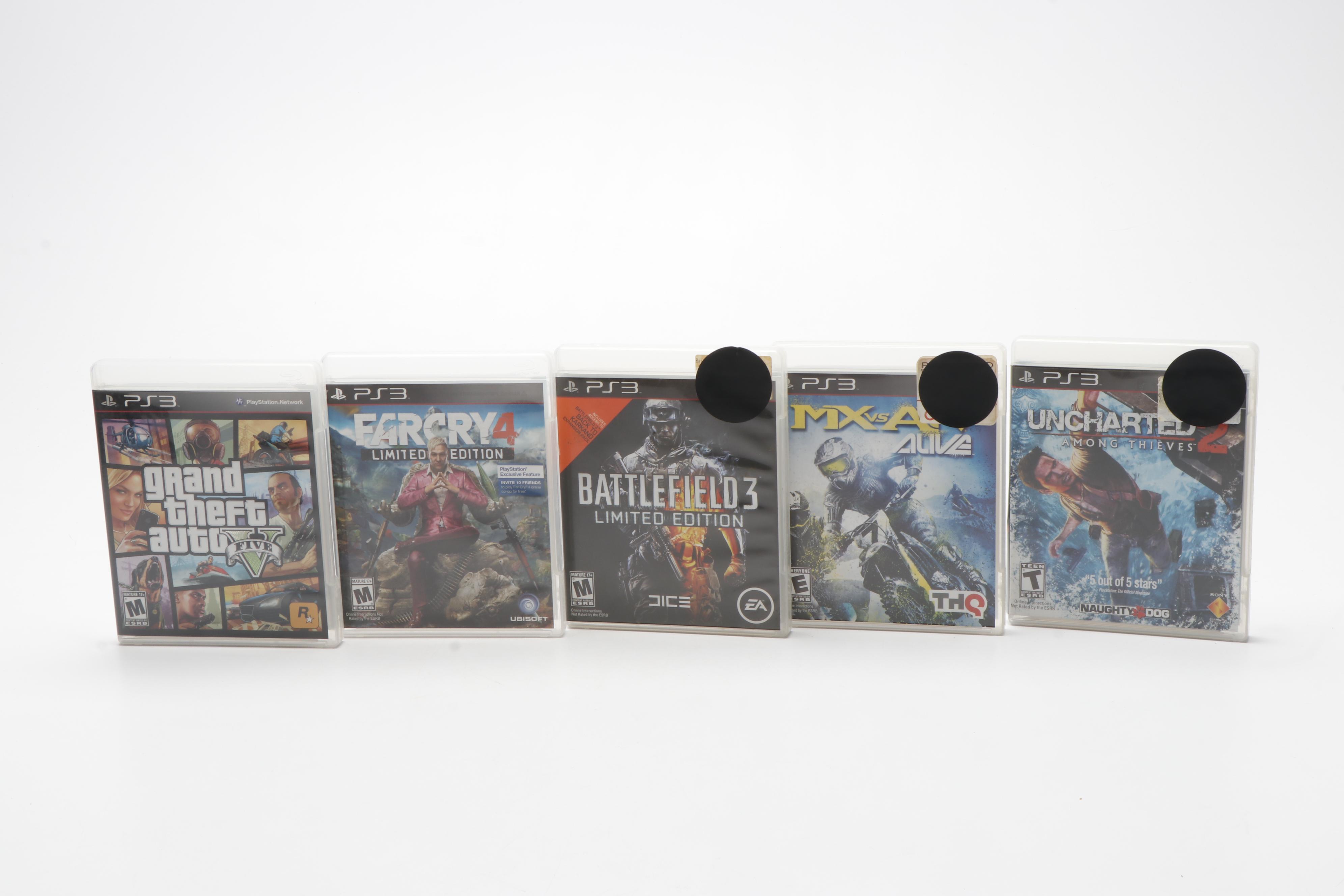 Sony Playstation 3 Slim with Wireless Controllers and Video Games