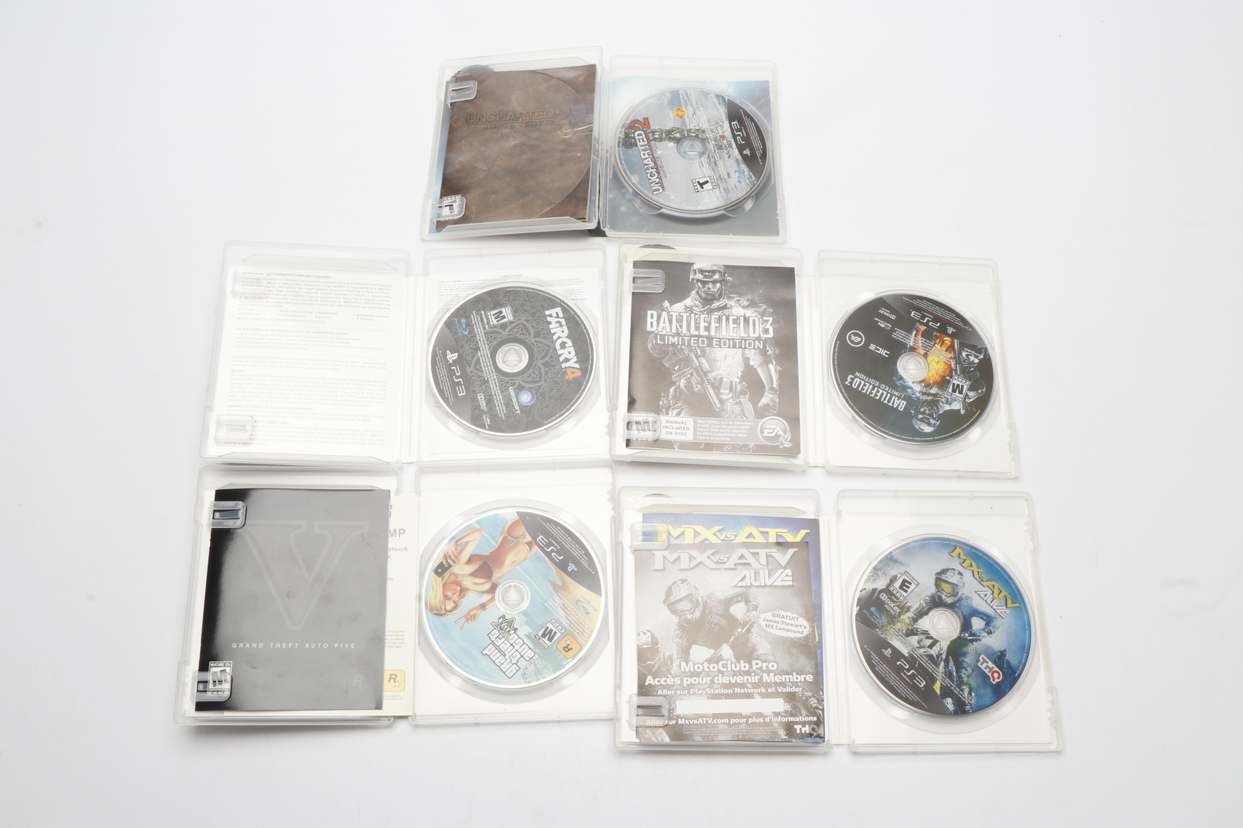 Sony Playstation 3 Slim with Wireless Controllers and Video Games