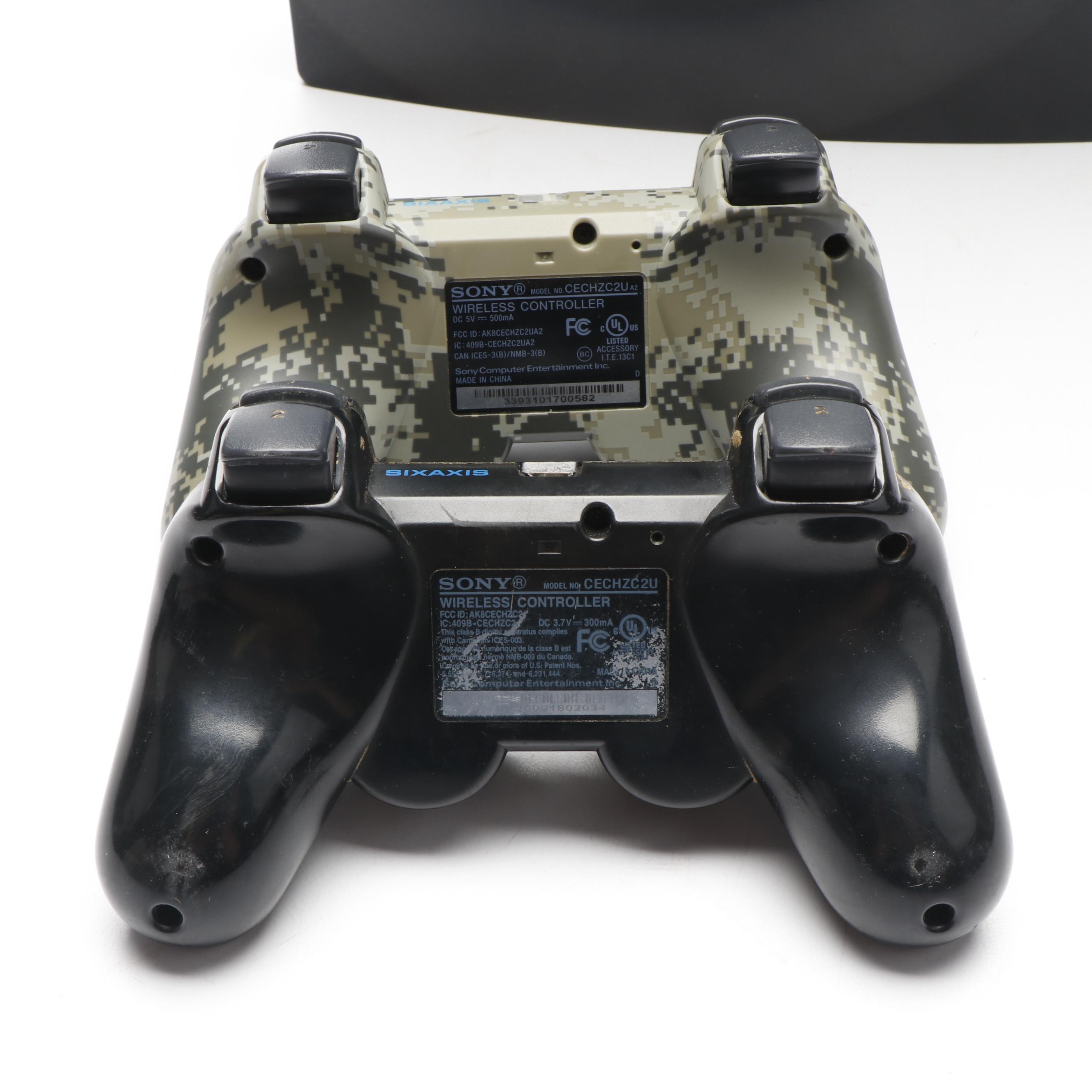 Sony Playstation 3 Slim with Wireless Controllers and Video Games