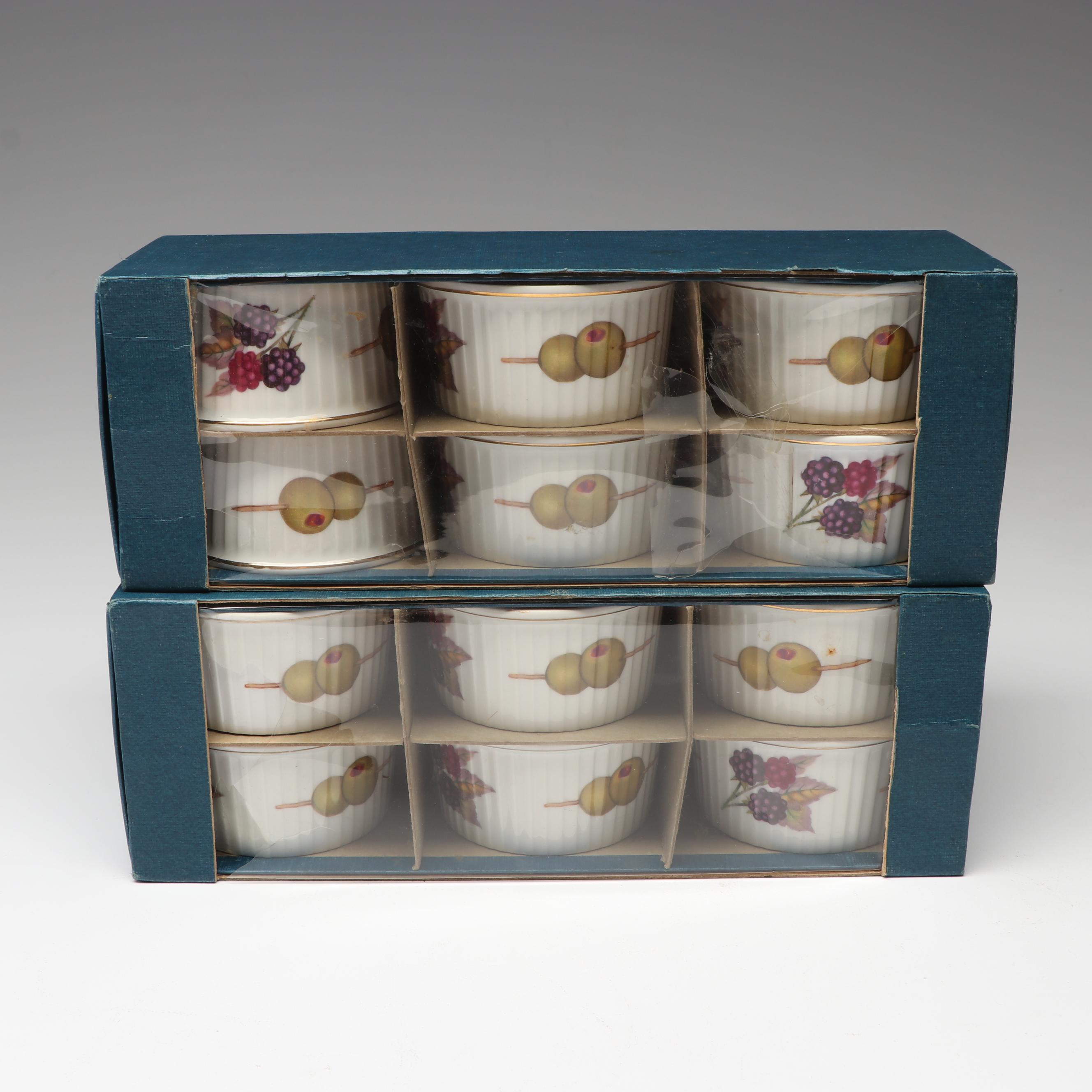 Lourioux "Le Faun" and Royal Worcester "Evesham" Ramekins and Bakeware