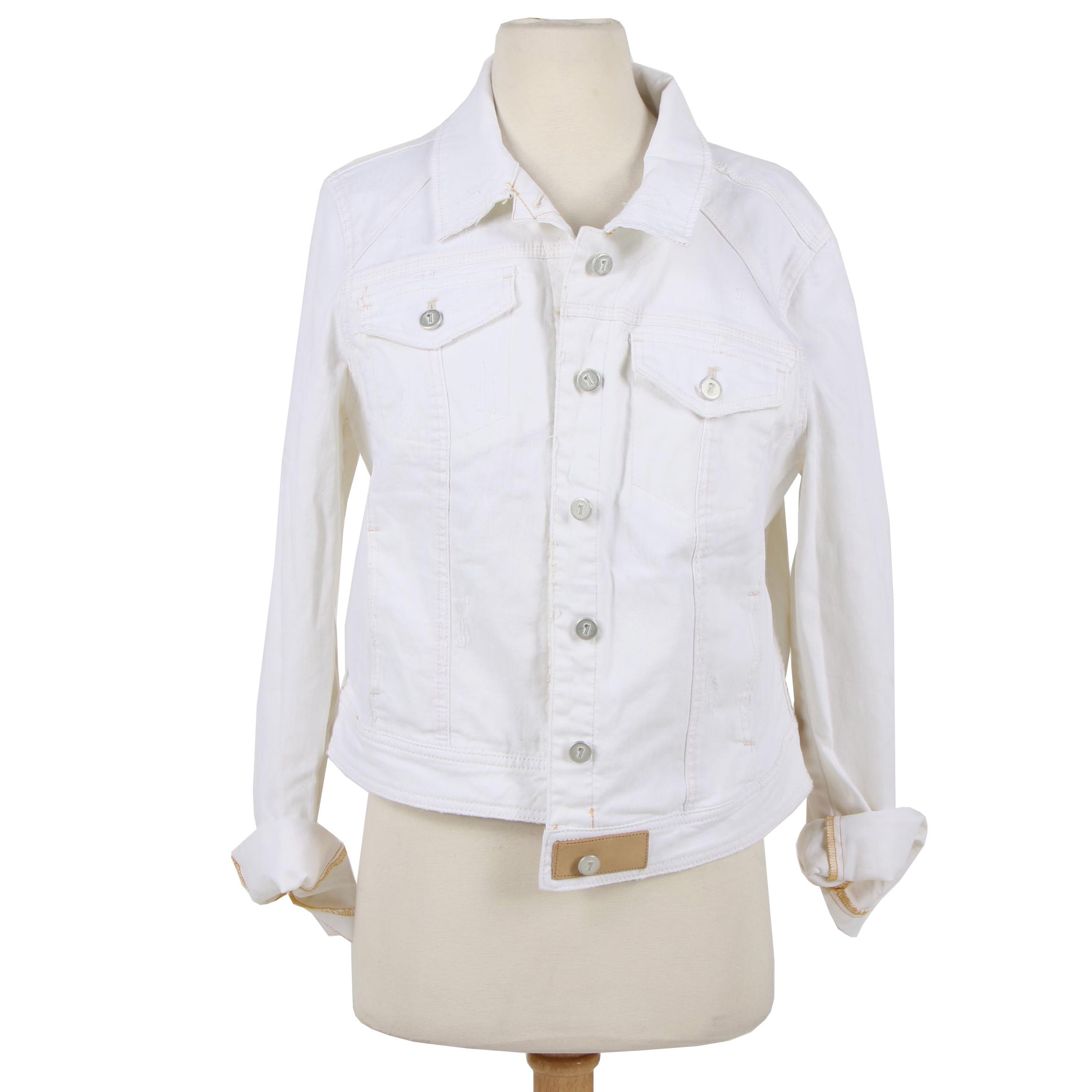 Pilcro and the Letterpress for Anthropologie White Denim Jacket