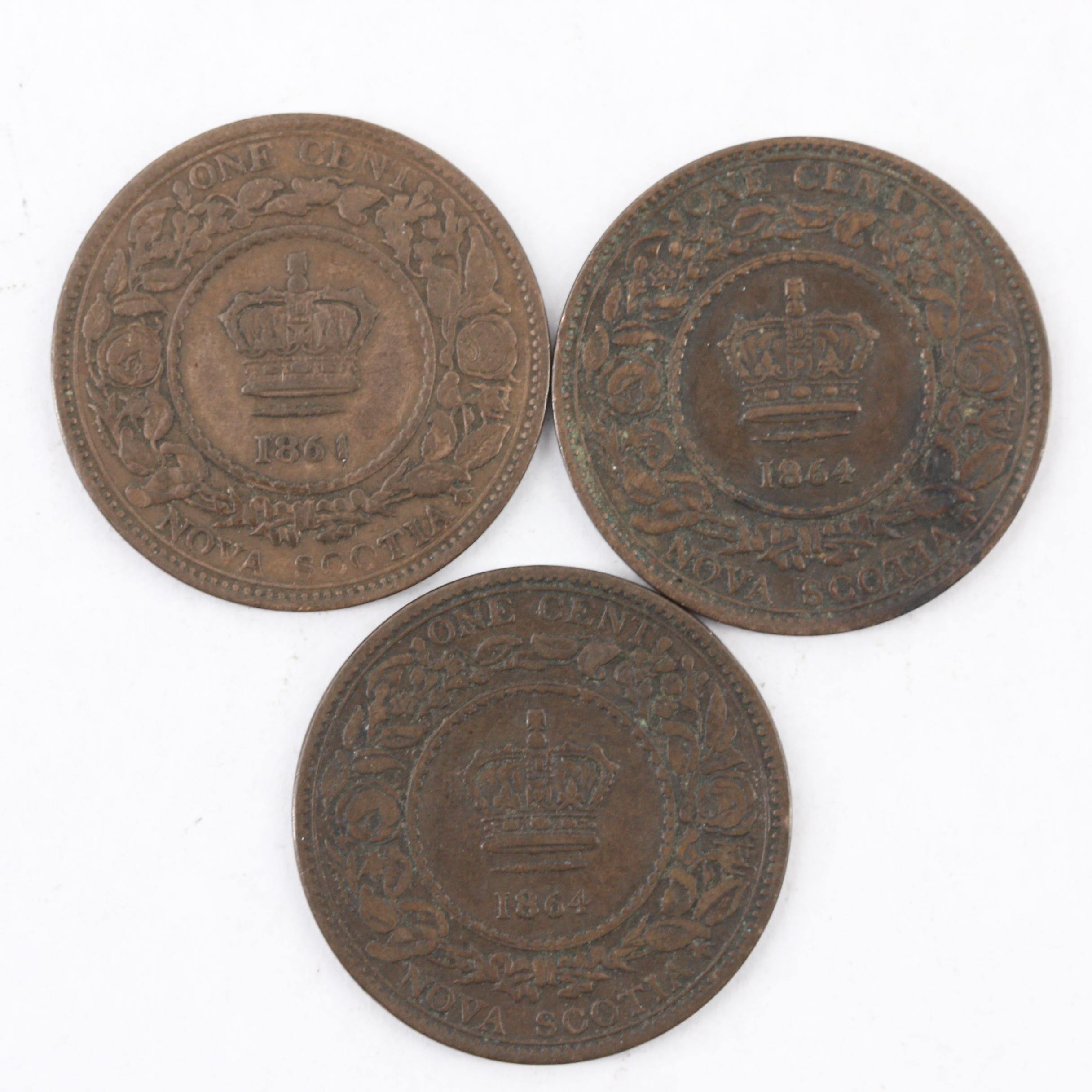 Group of Seven Canadian Provinces One-Cent Coins