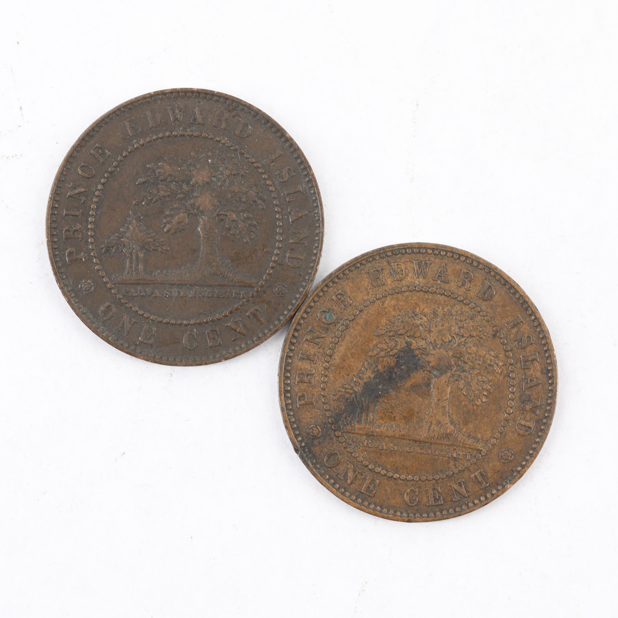 Group of Seven Canadian Provinces One-Cent Coins