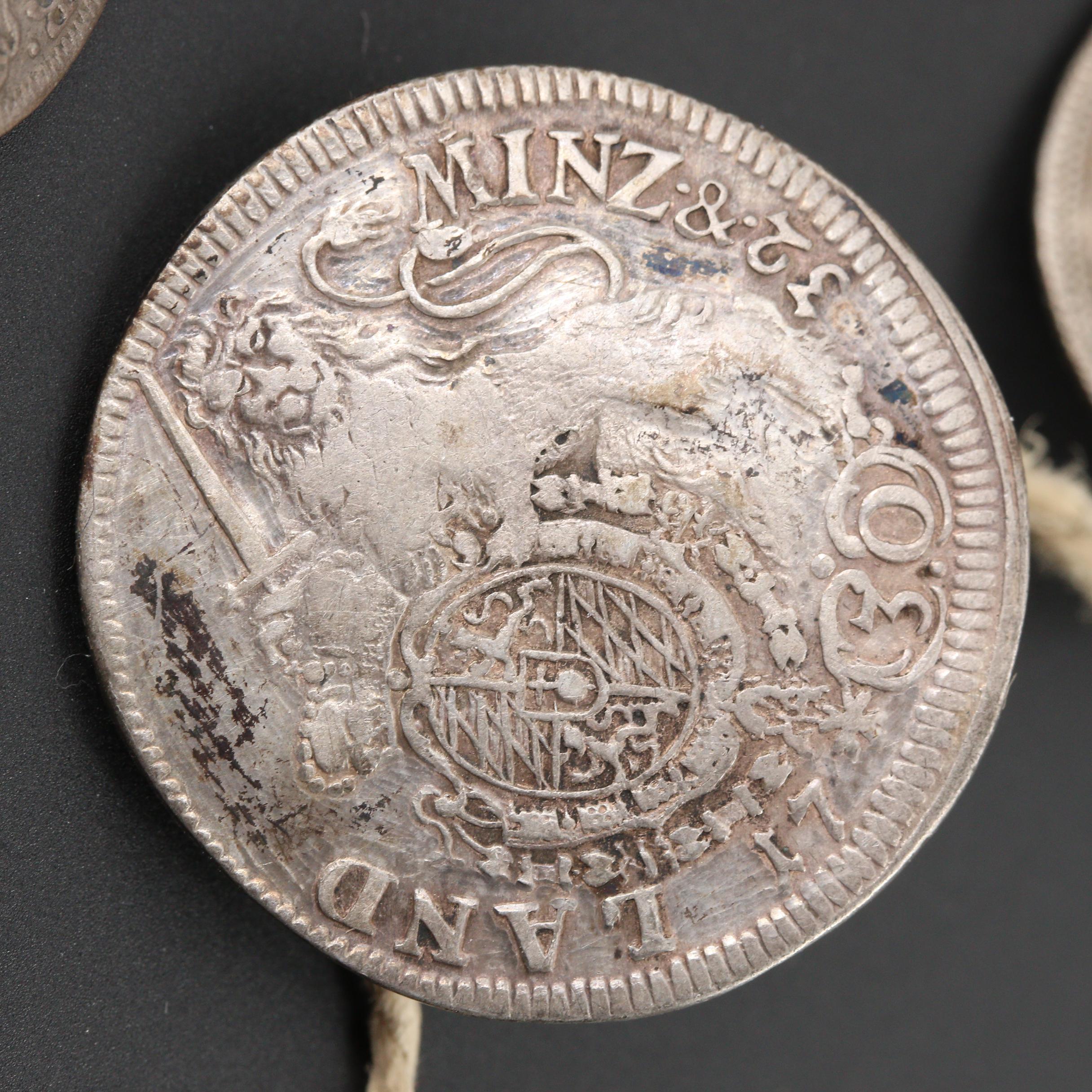 Group of 10 Austrian & German States Silver Coin Buttons