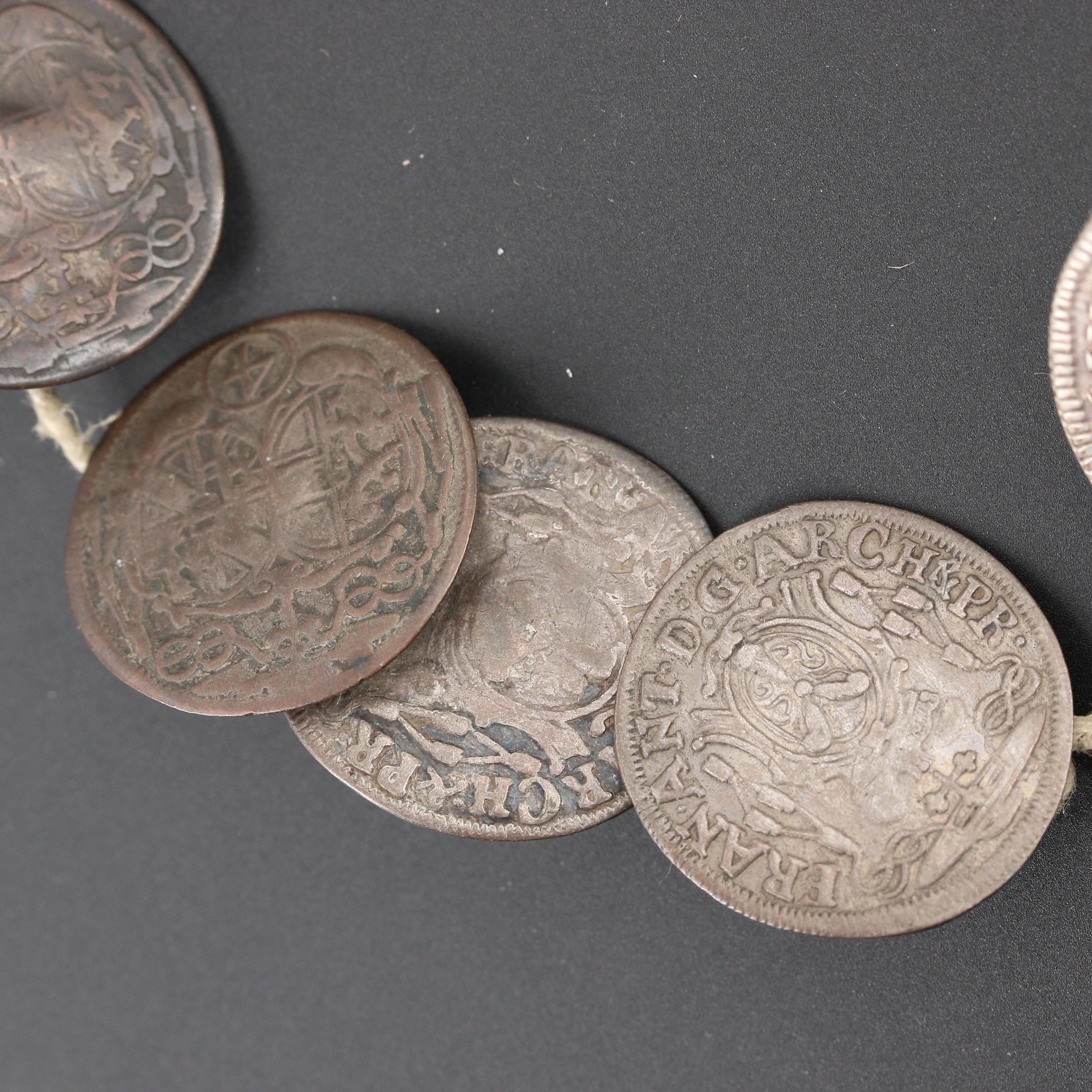 Group of 10 Austrian & German States Silver Coin Buttons