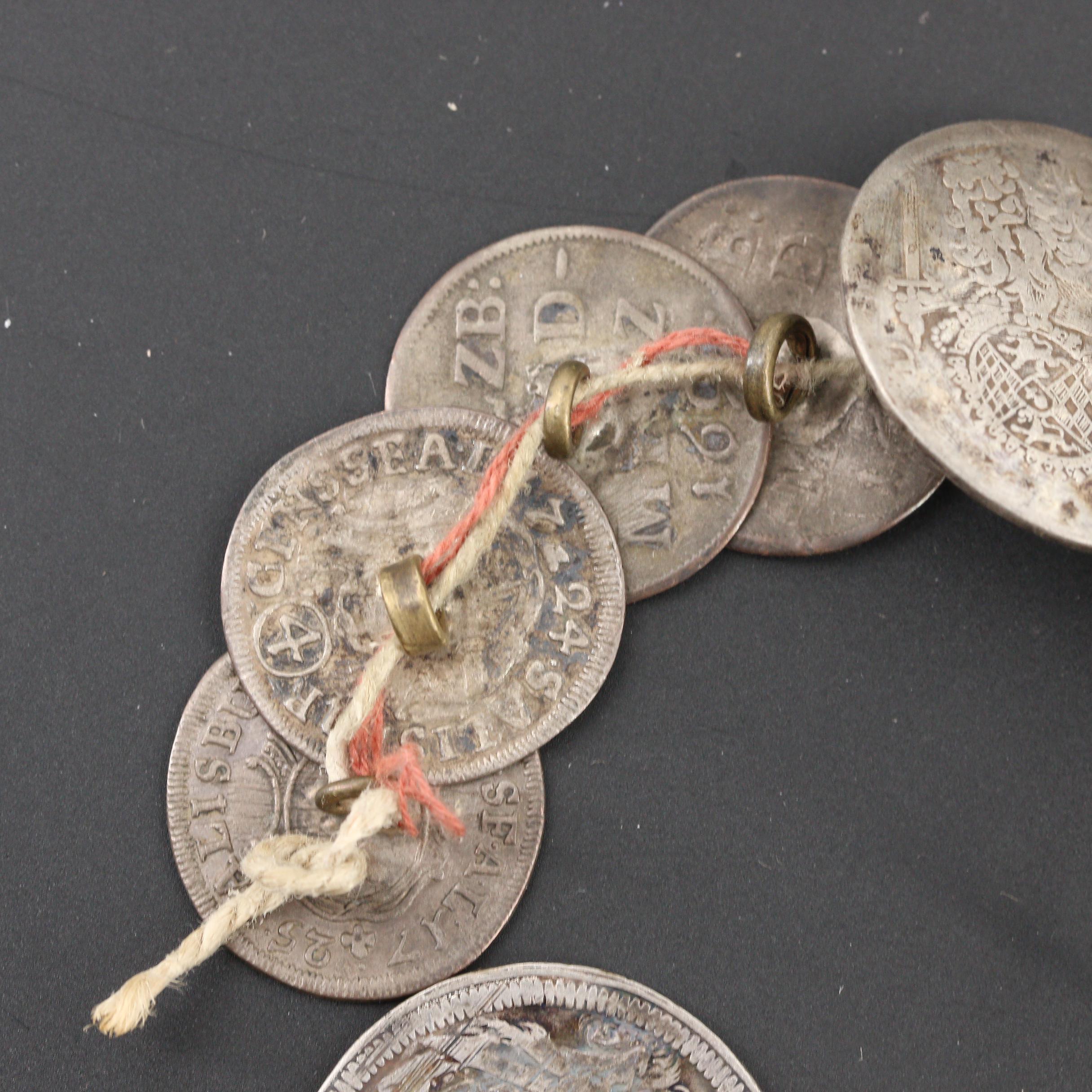 Group of 10 Austrian & German States Silver Coin Buttons