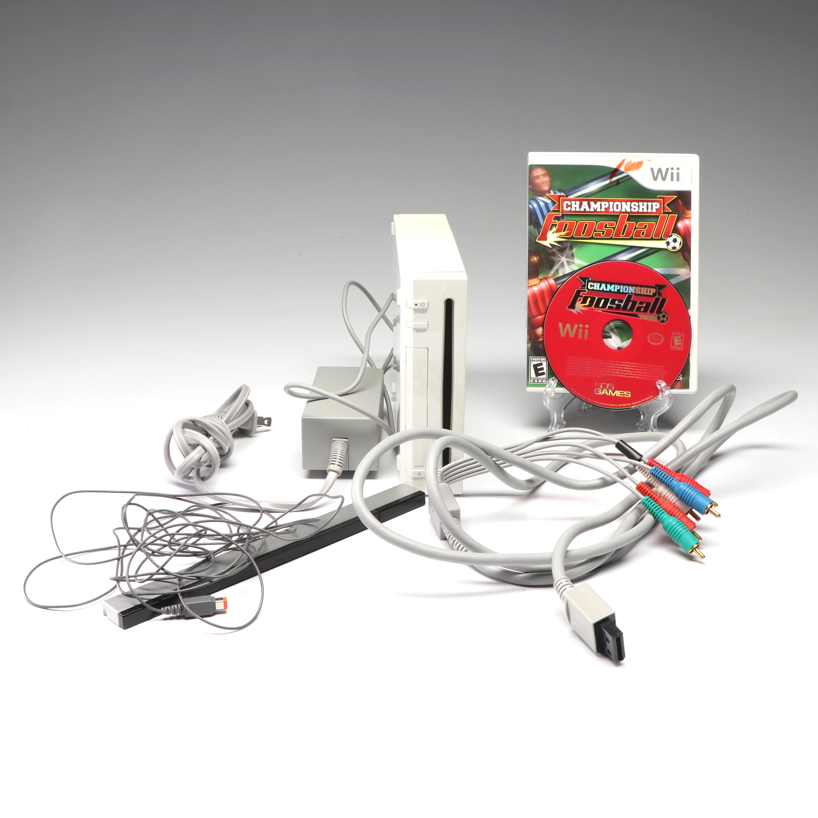 Nintendo Wii Console and "Championship Foosball" Video Game