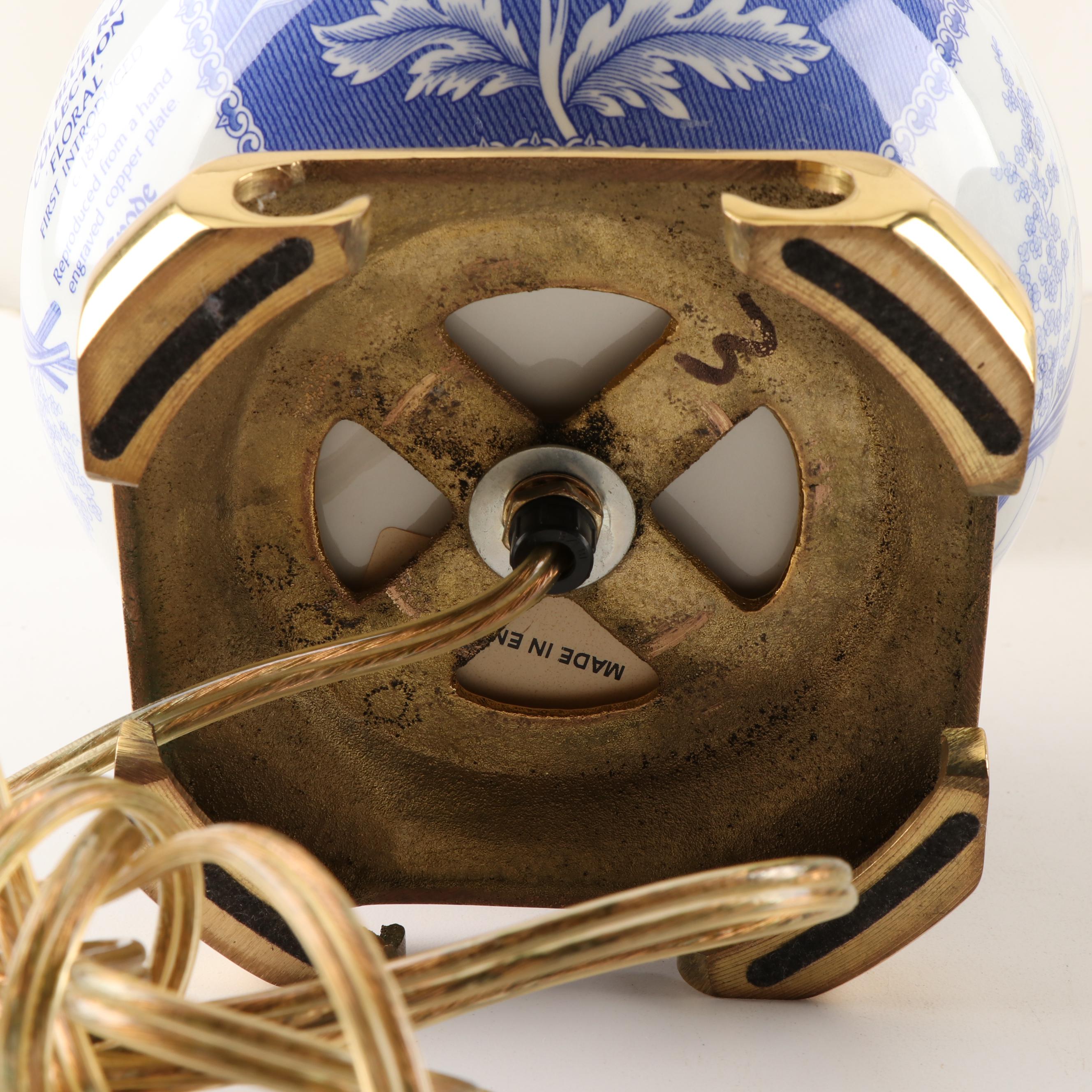 Spode Blue Room Collection Reproduction "Floral" Table Lamps