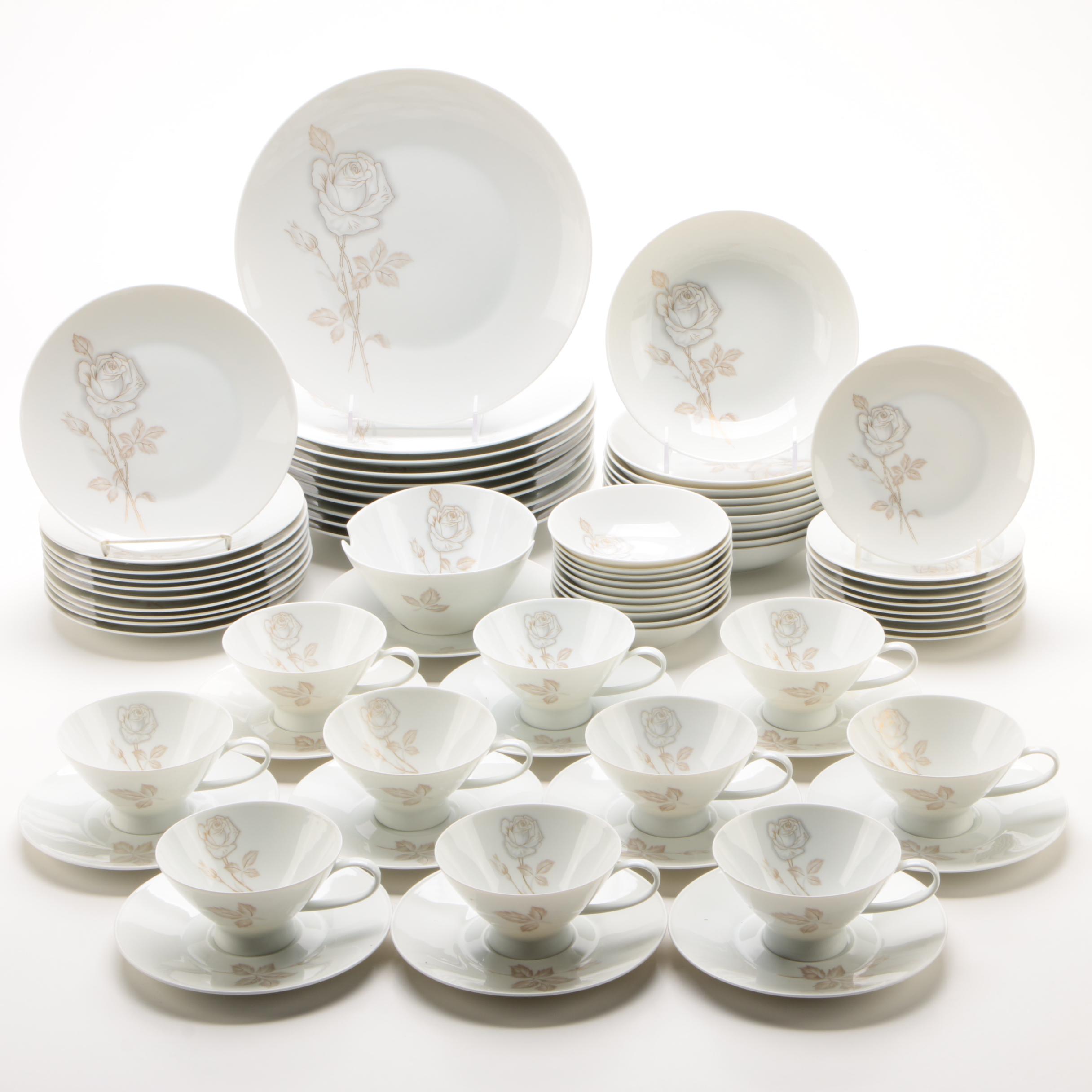 Rosenthal "Classic Rose" Porcelain Dinnerware Service for Ten, 1961-1977